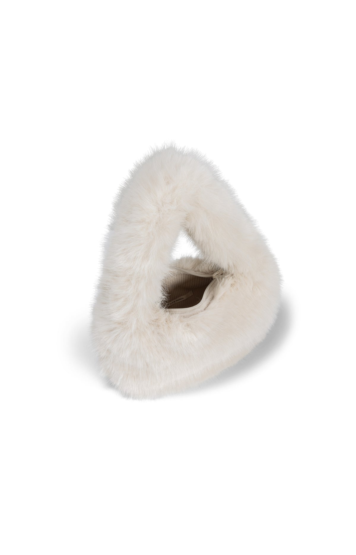 Small round faux fur bag