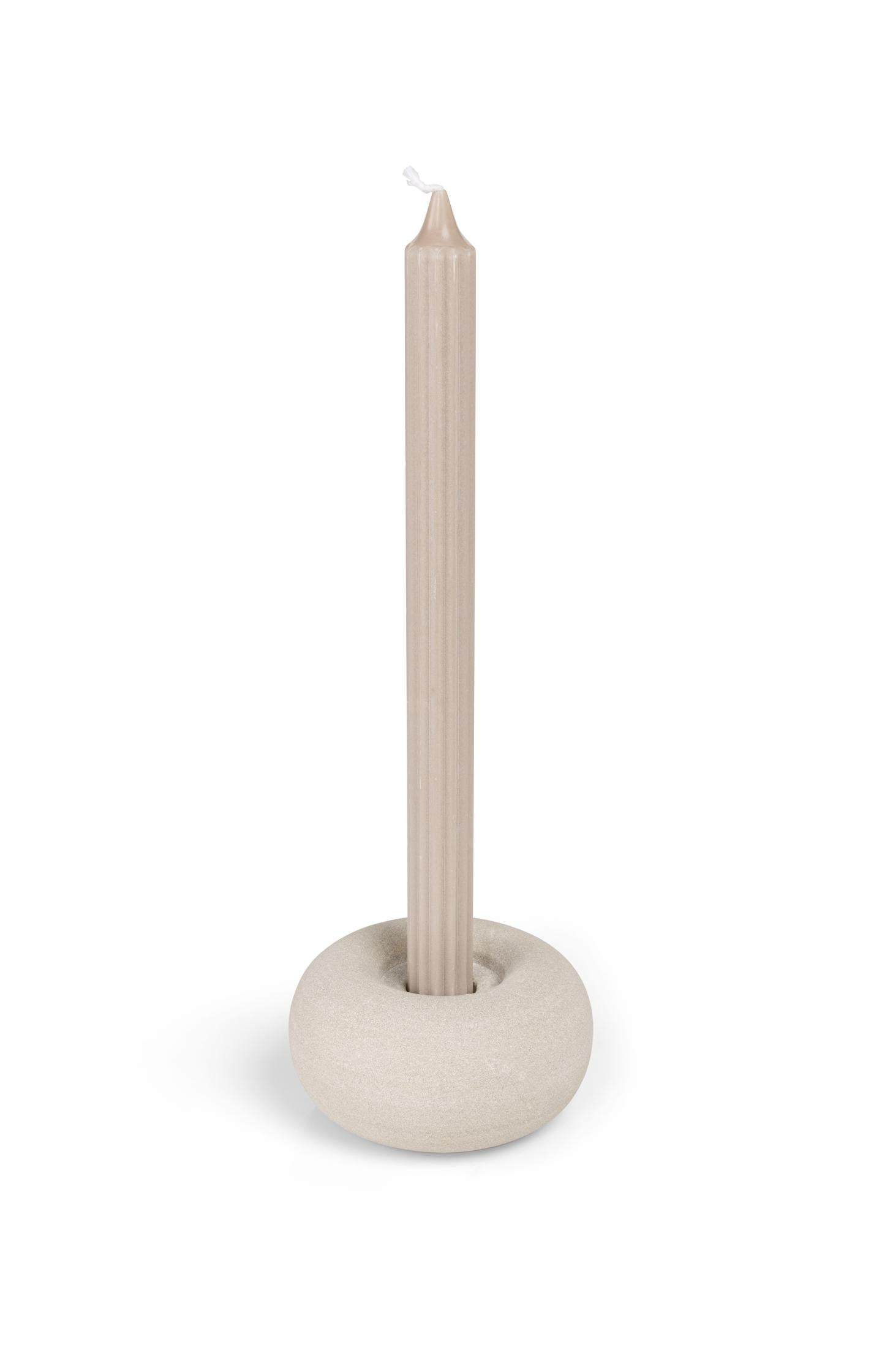 Small sandstone candle holder