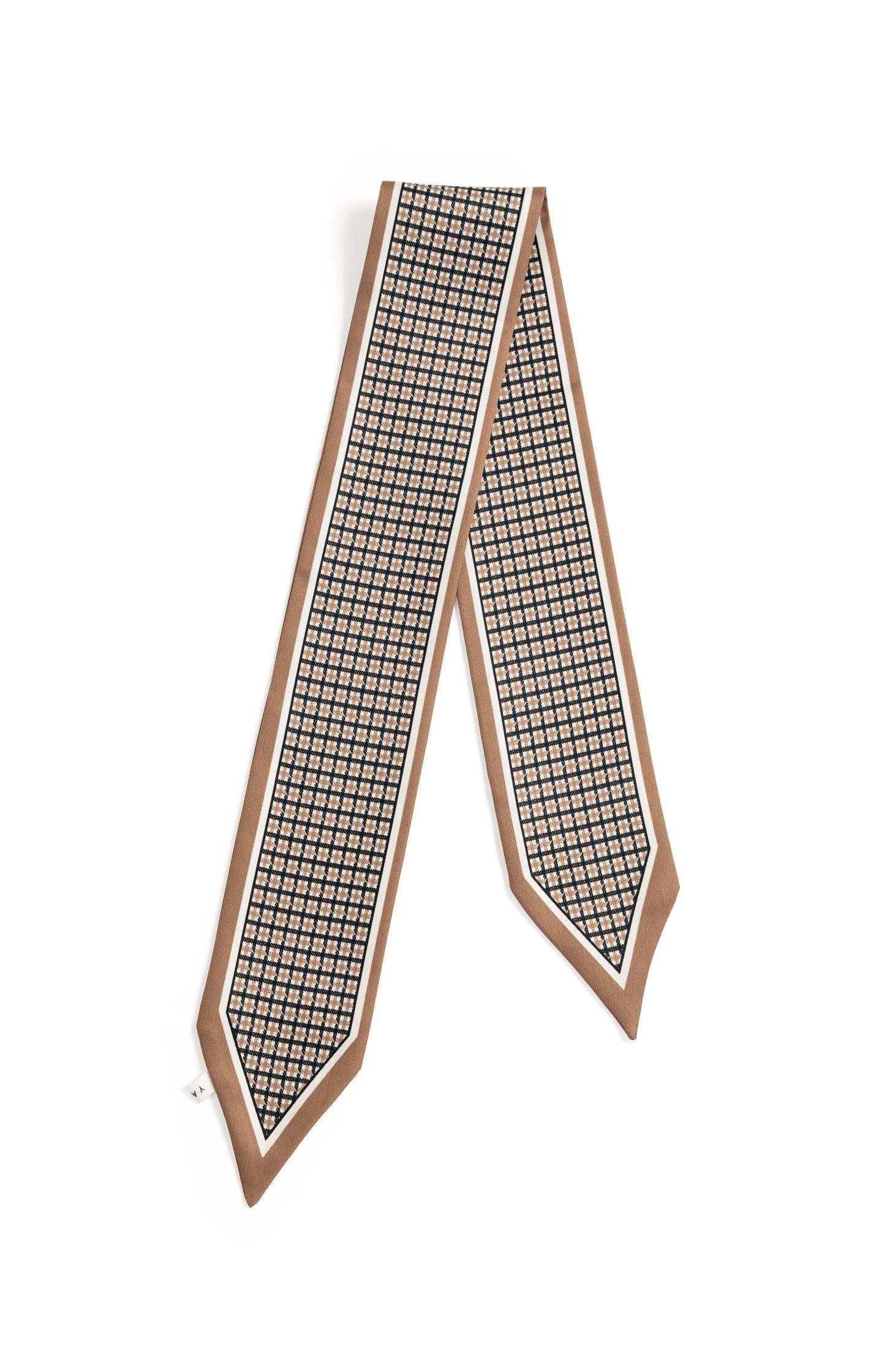 Small satin scarf with striped pattern