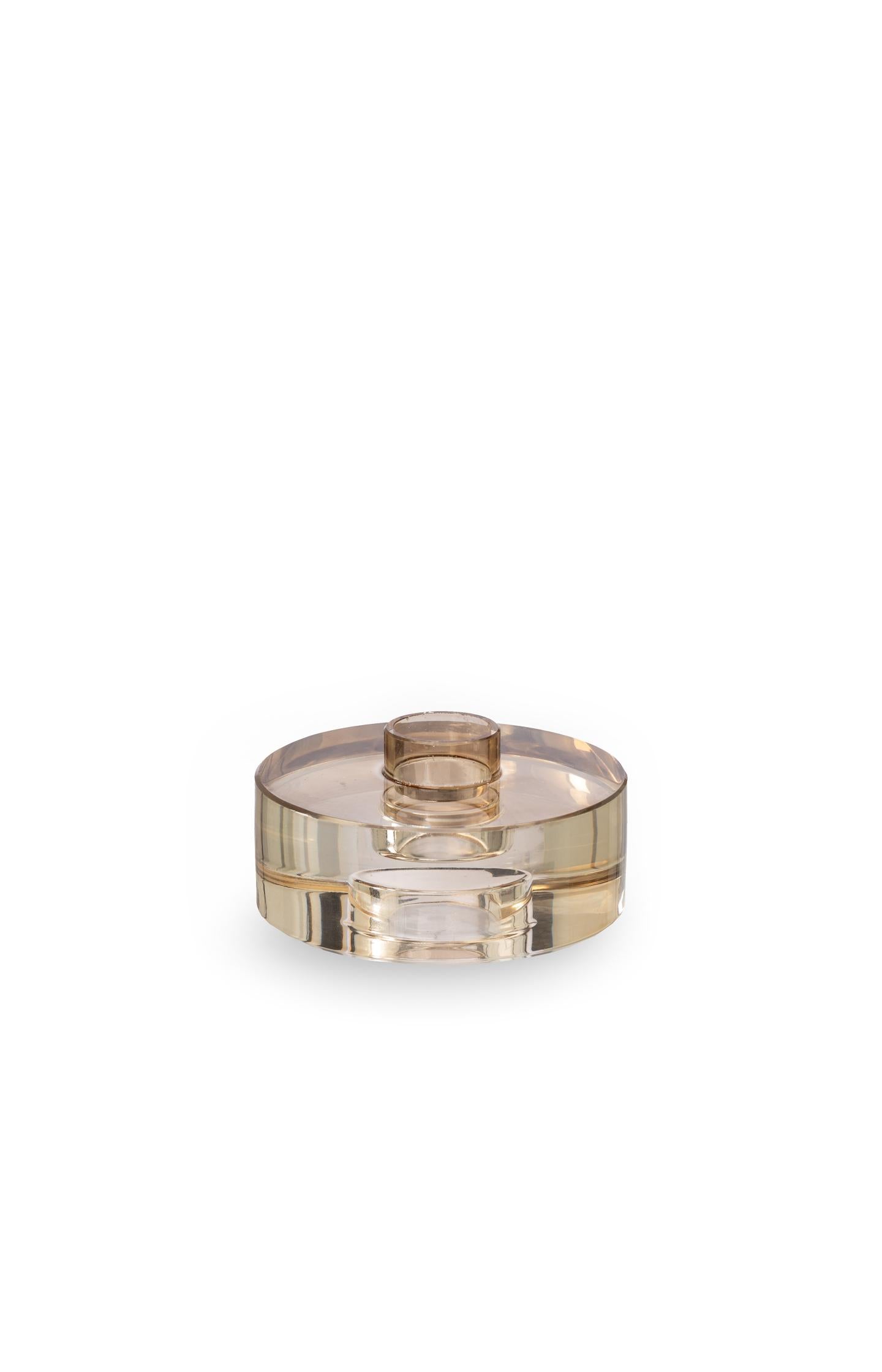 Small stackable glass candle holder - Type: product