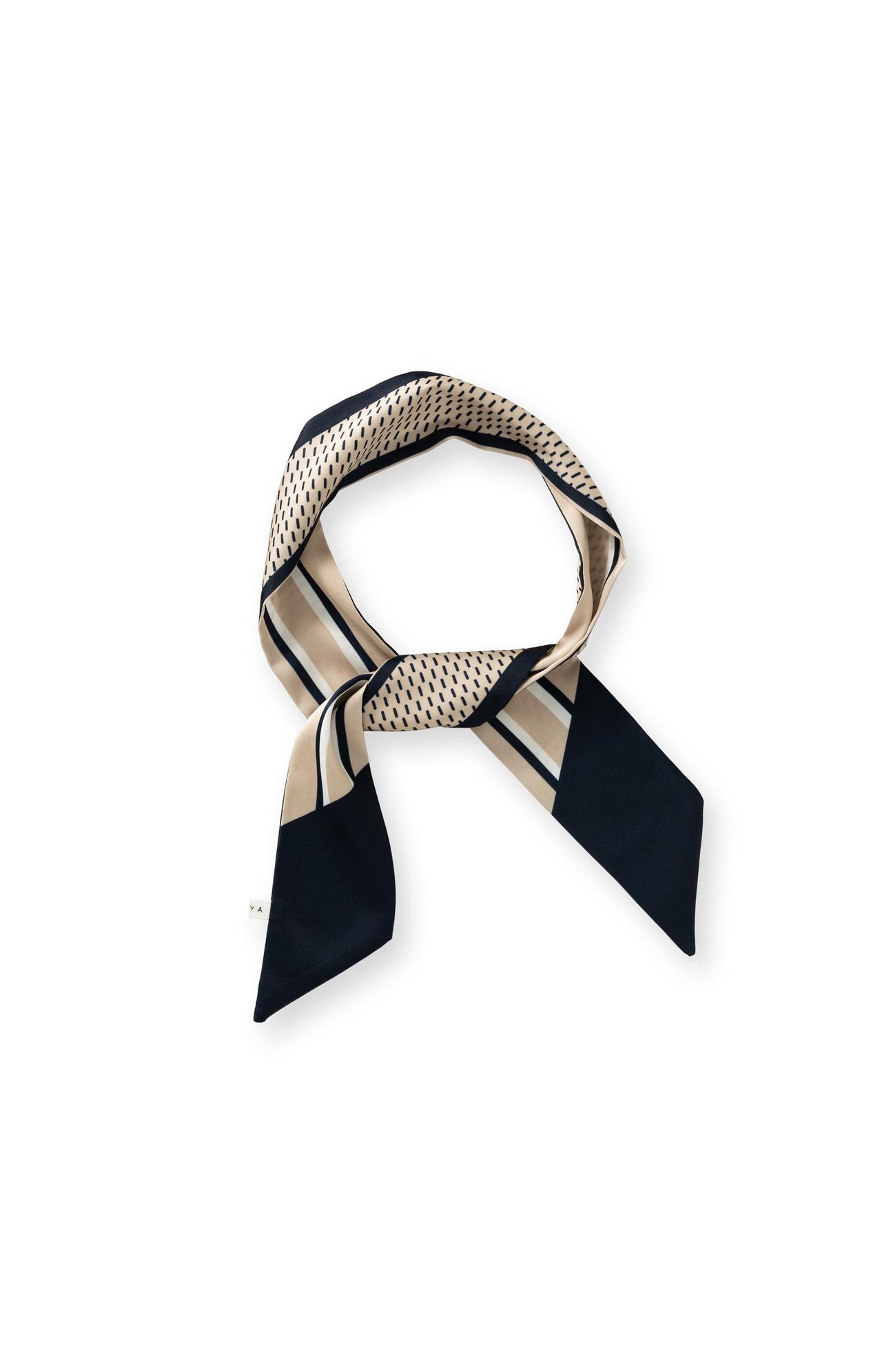 Small woven scarf with print and contrasting border - Type: product