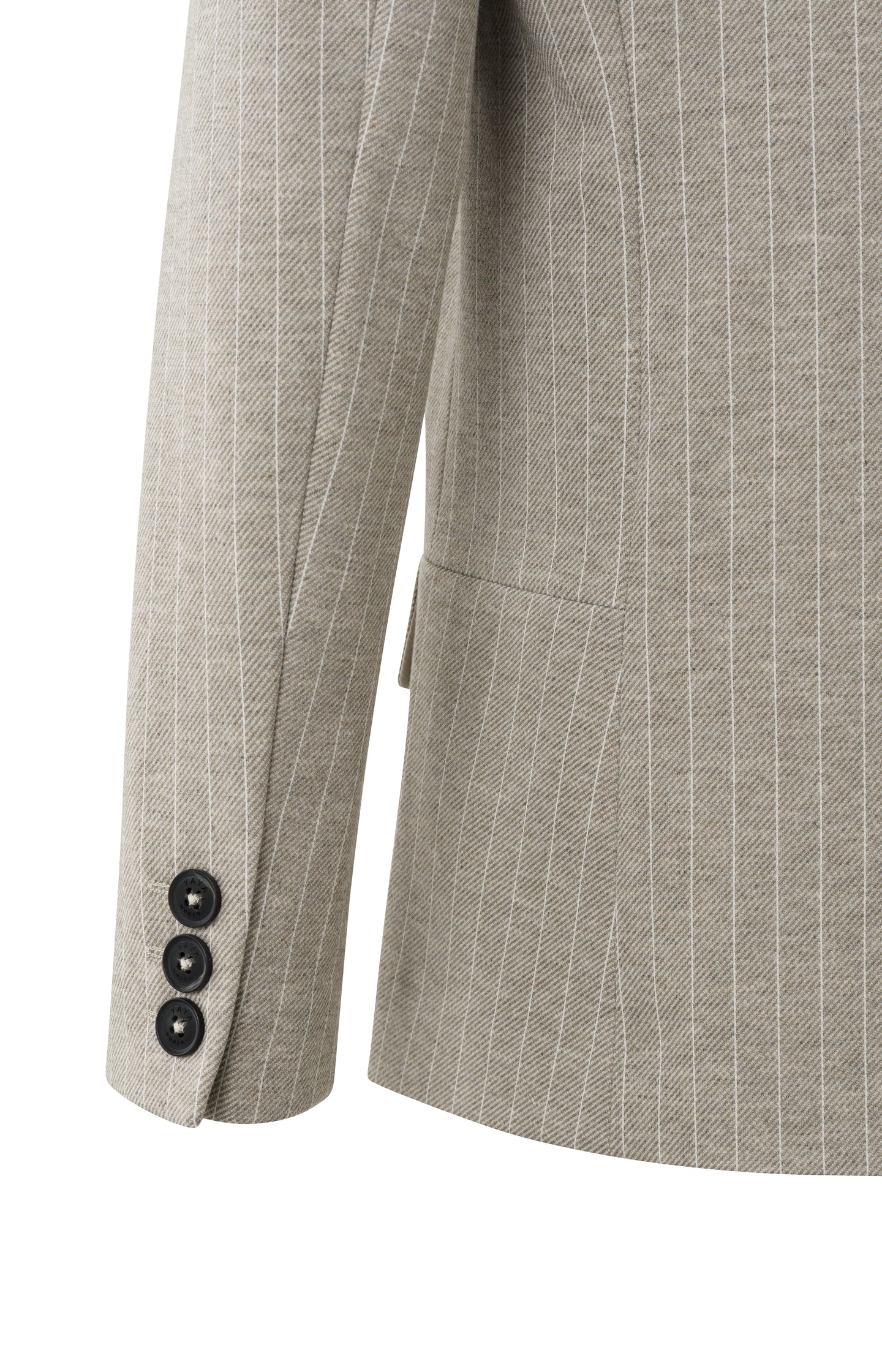 Soft blazer with long sleeves, pockets and pinstripes