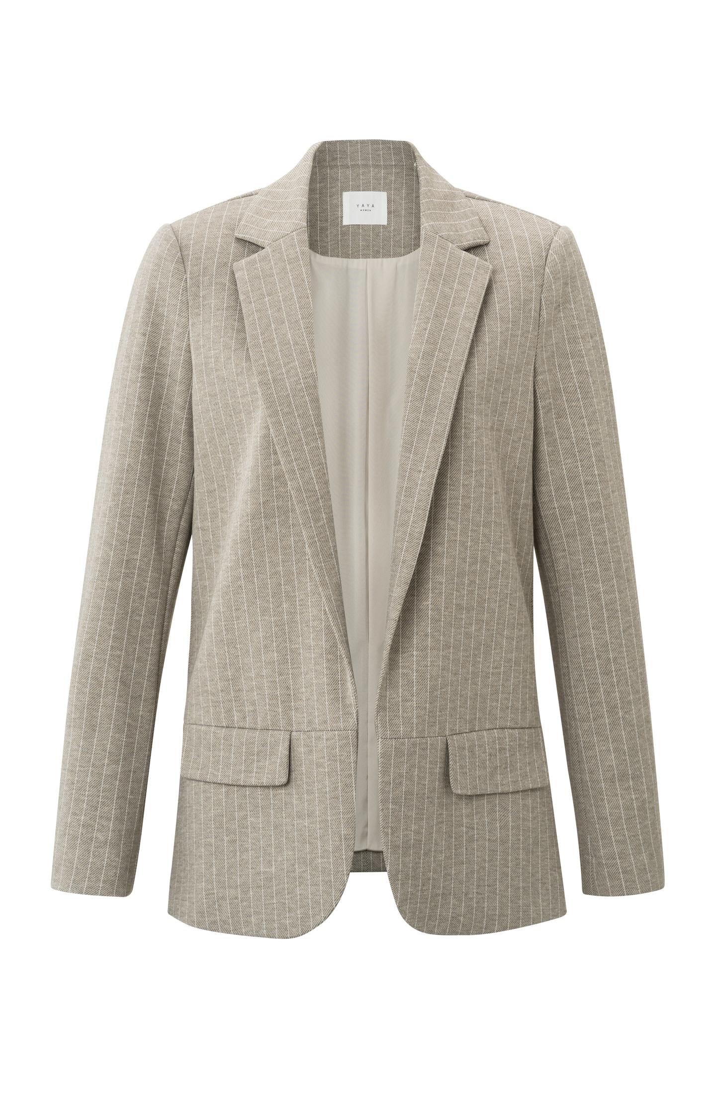 Soft blazer with long sleeves, pockets and pinstripes - Type: product