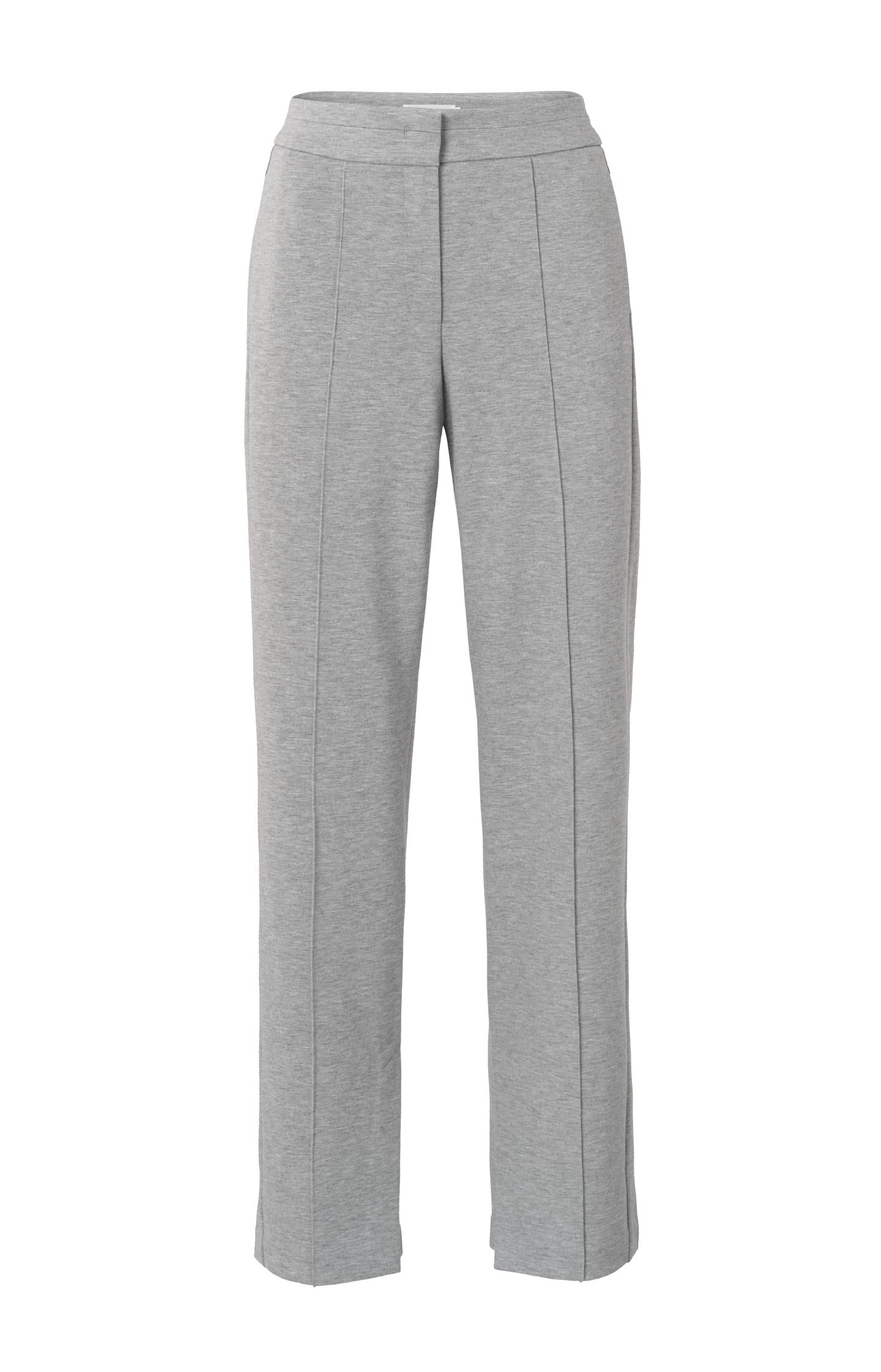 Soft grey trousers with straight legs and crease details - Type: product