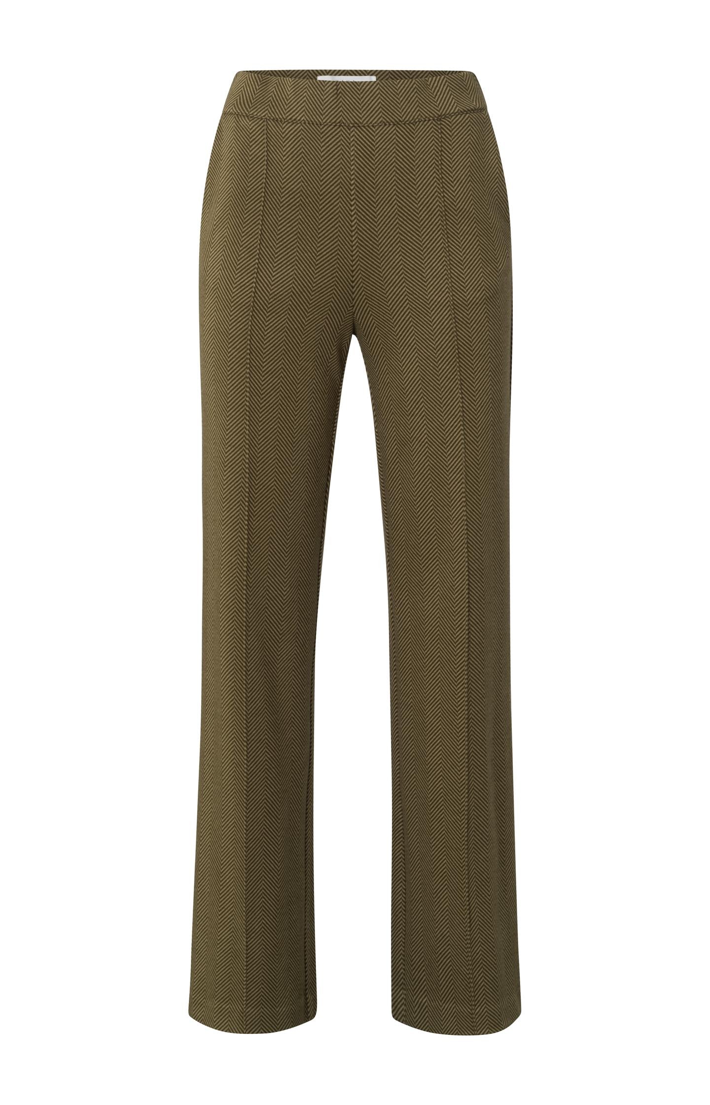 Soft herringbone trousers with pockets and elastic waist - Type: product