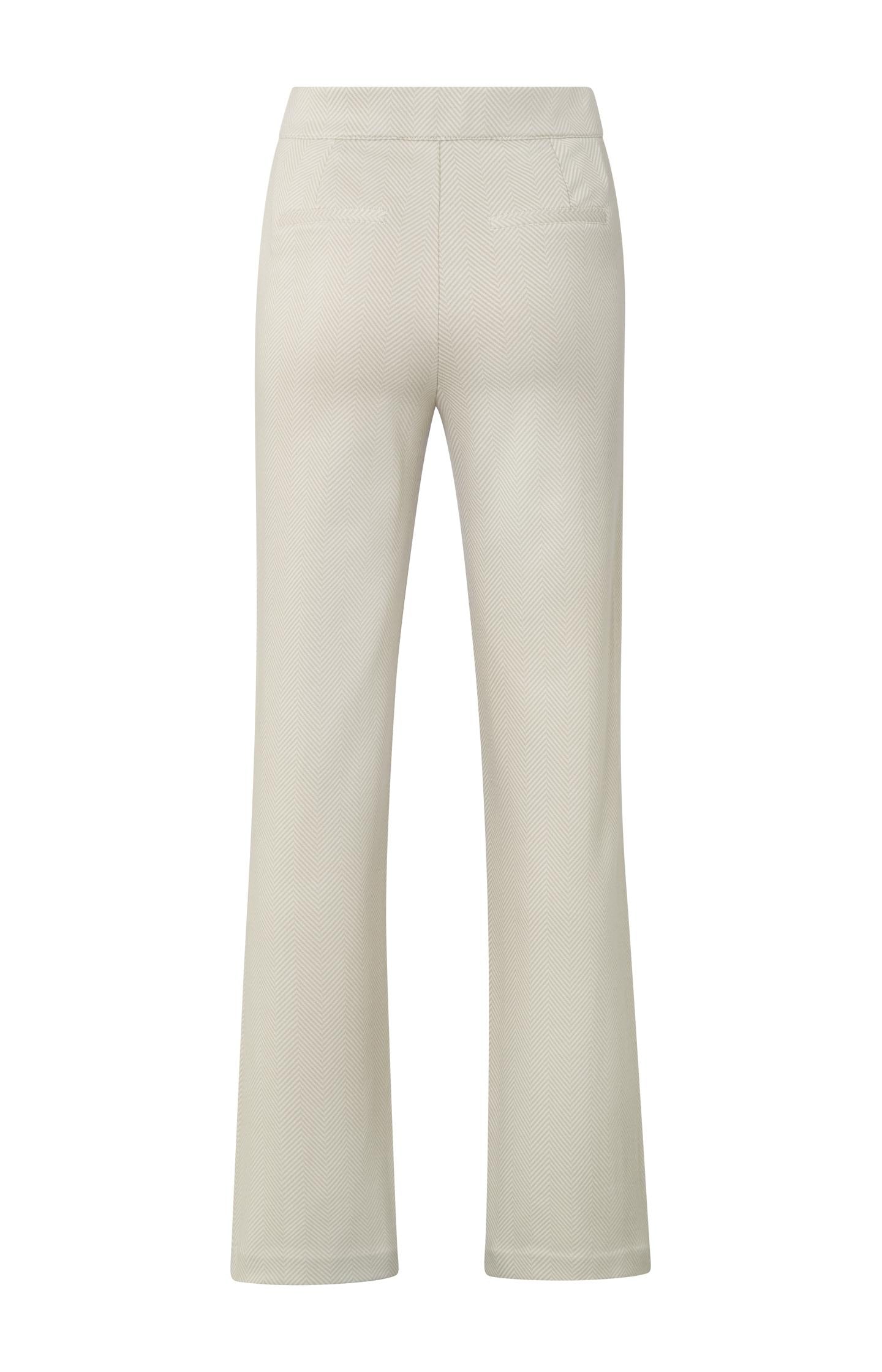 Soft herringbone trousers with pockets and elastic waist