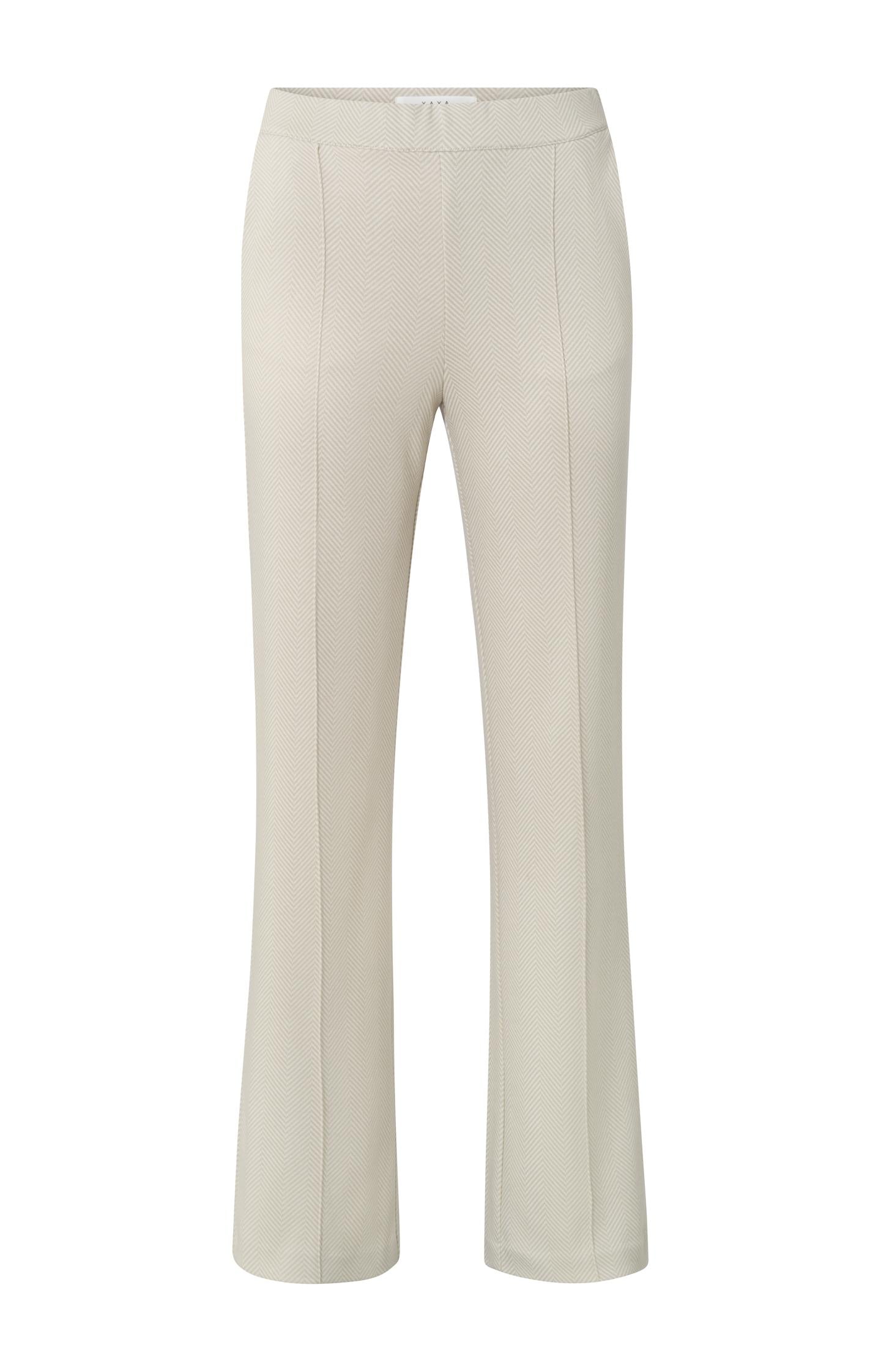 Soft herringbone trousers with pockets and elastic waist - Type: product