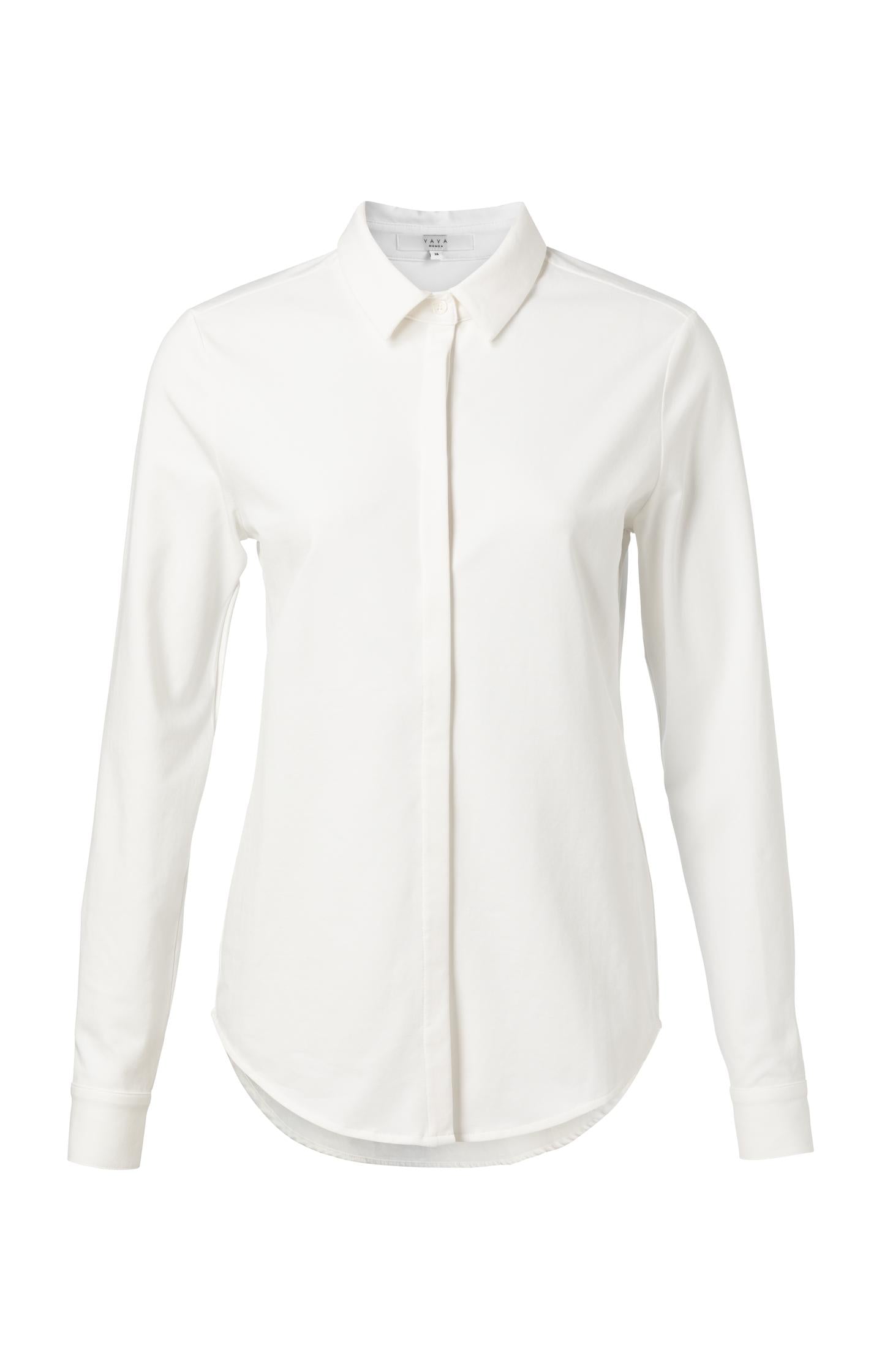 Soft jersey cotton blend shirt with blind placket - Type: product