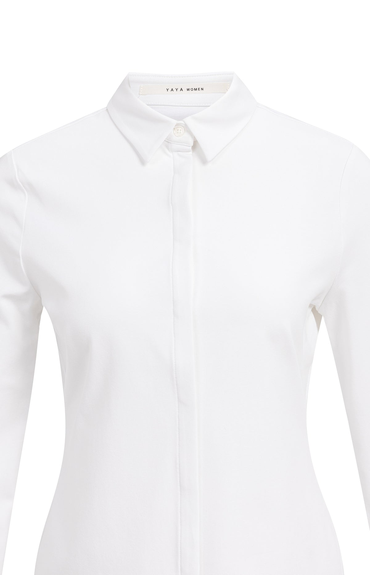 Basic fitted blouse with blind button closure
