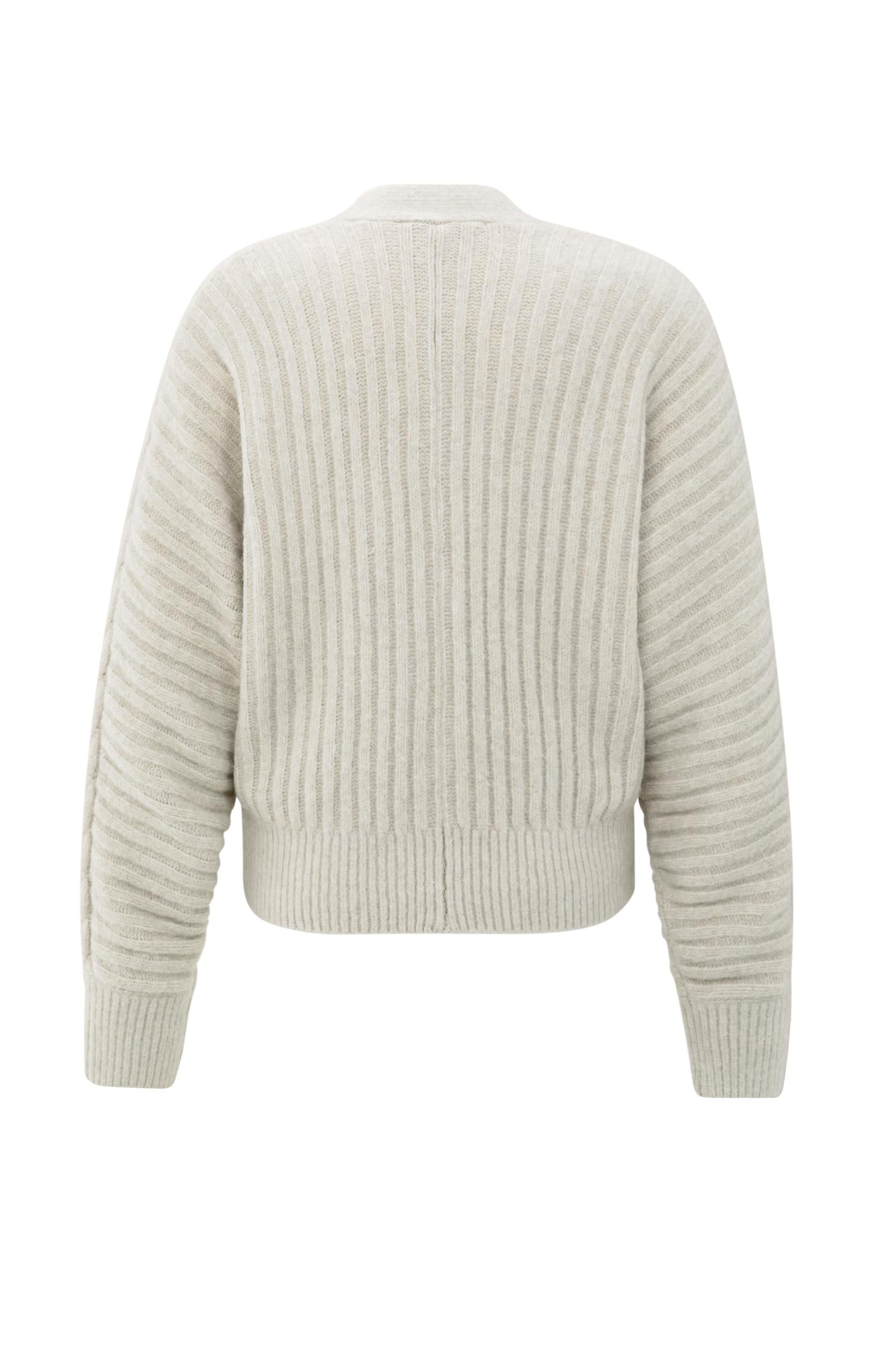 Soft knit cardigan with cables and batwing sleeves