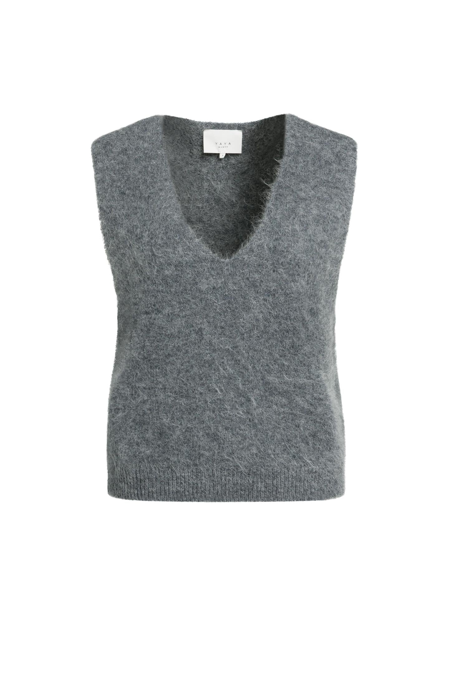 Pull sans manches en maille douce à col en V