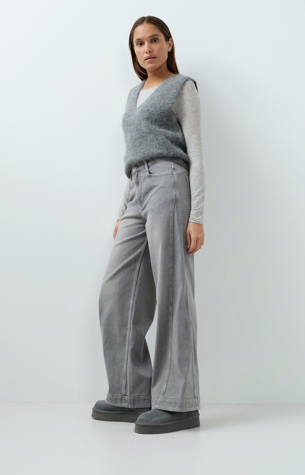 Soft knit spencer with deep V-neck
