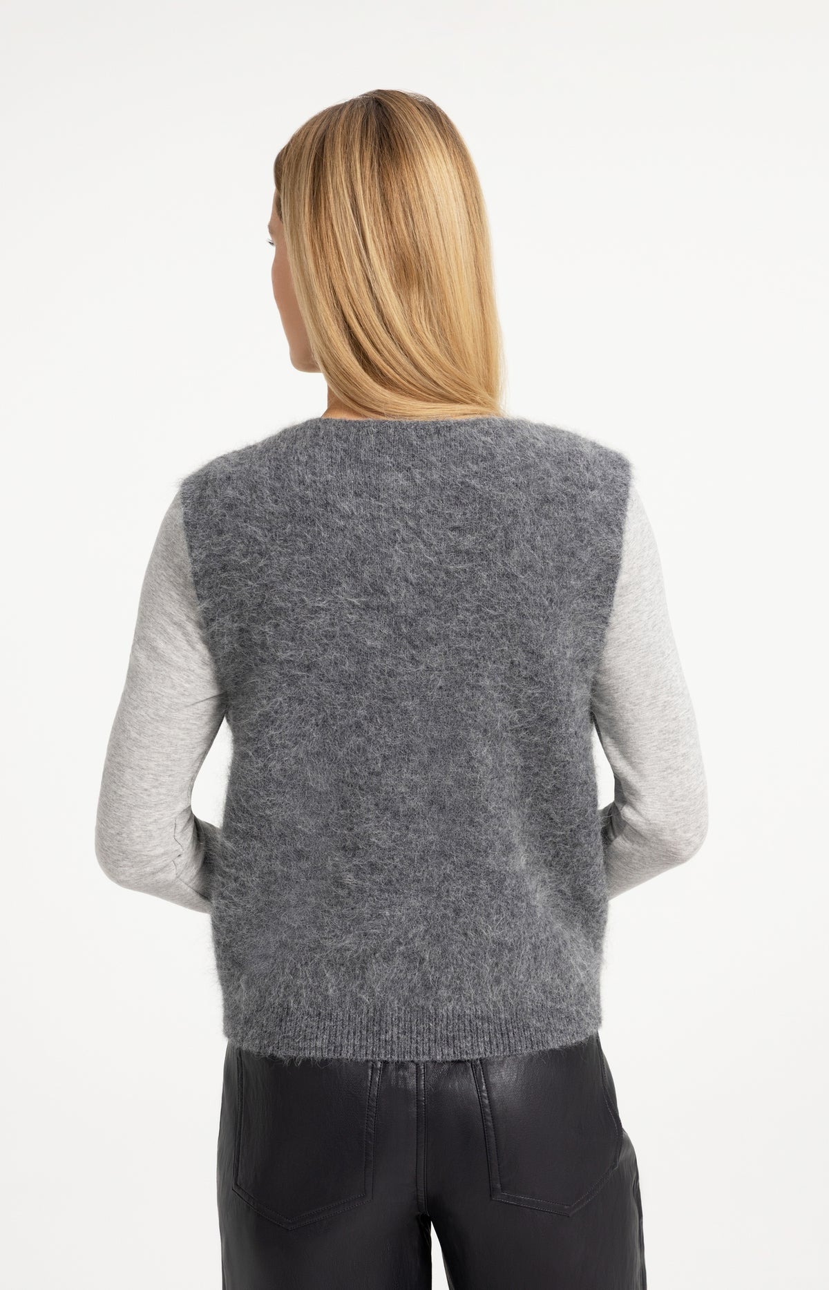 Soft knit spencer with deep V-neck