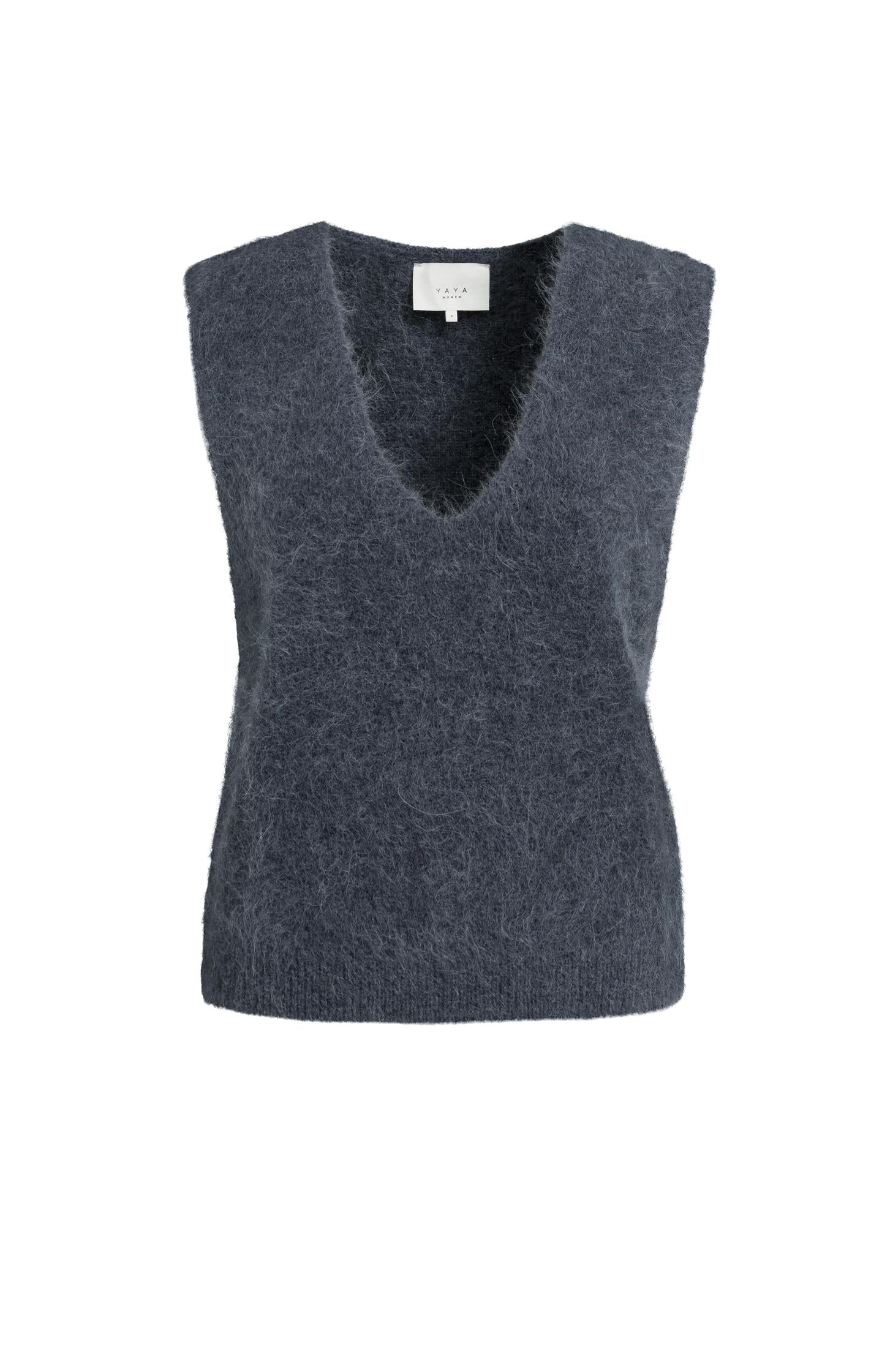 Pull sans manches en maille douce à col en V