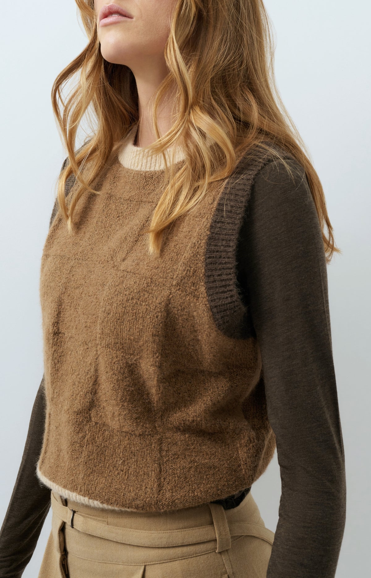 Soft knitted spencer with contrast trims