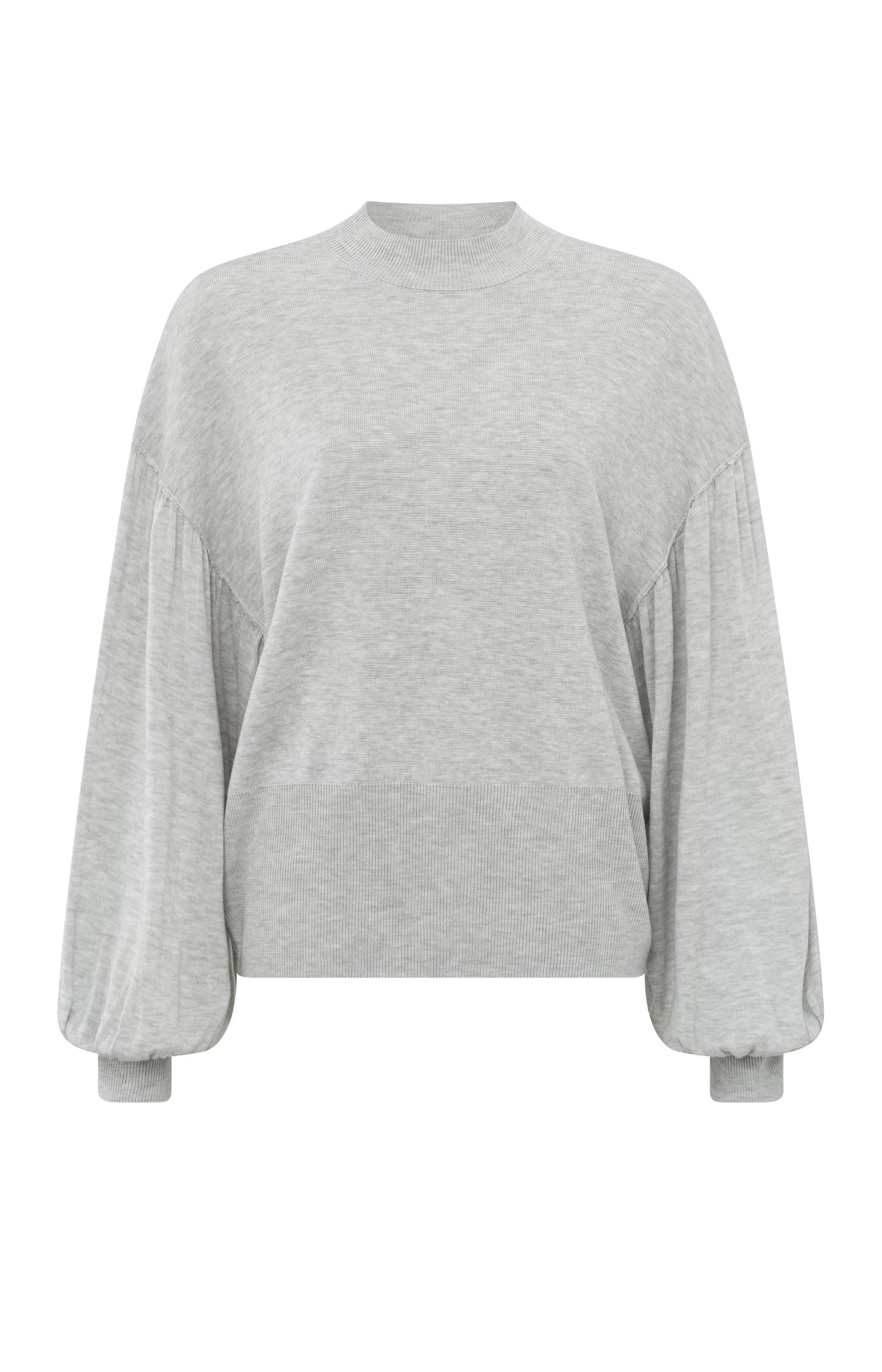 Soft oversized sweater with puff sleeves and a turtleneck - Type: product