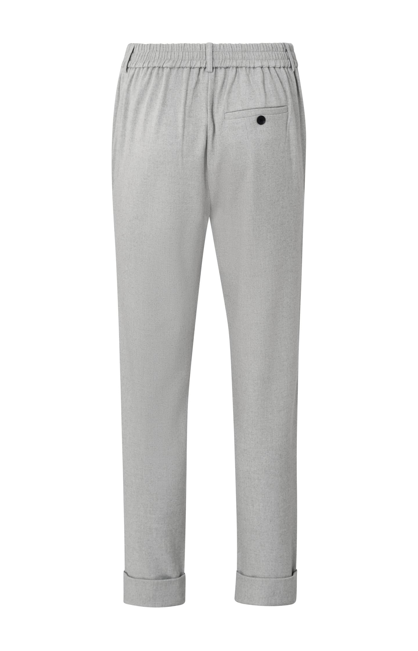 Soft pantalon with straight leg, pockets and elastic waist