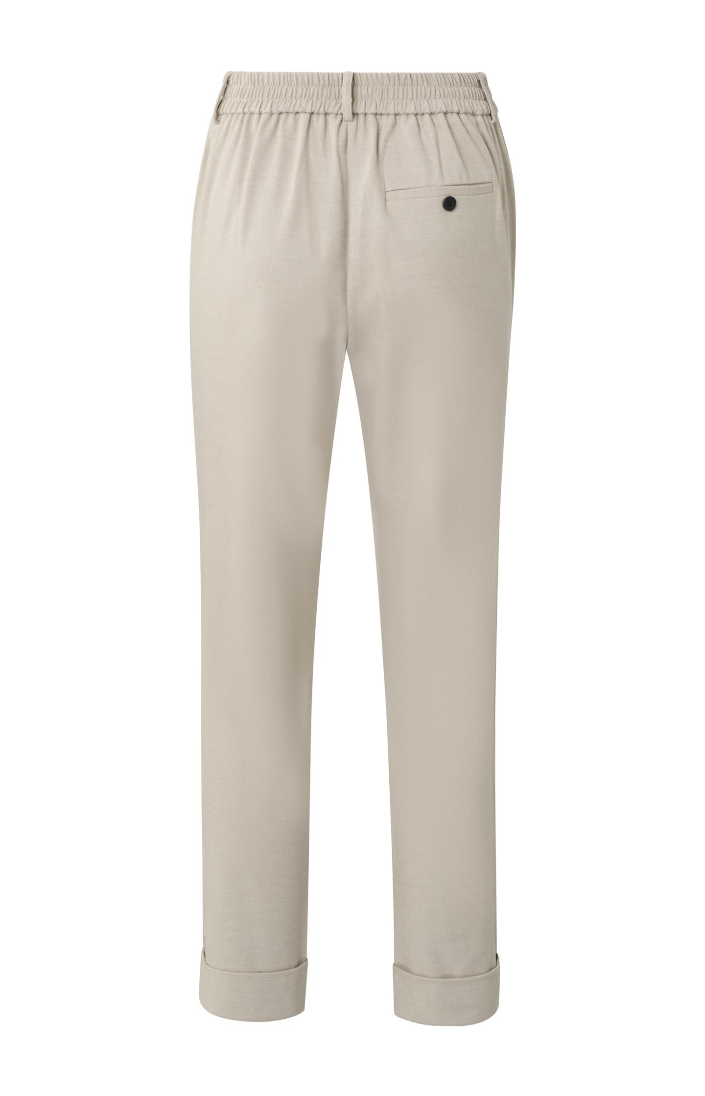 Soft pantalon with straight leg, pockets and elastic waist