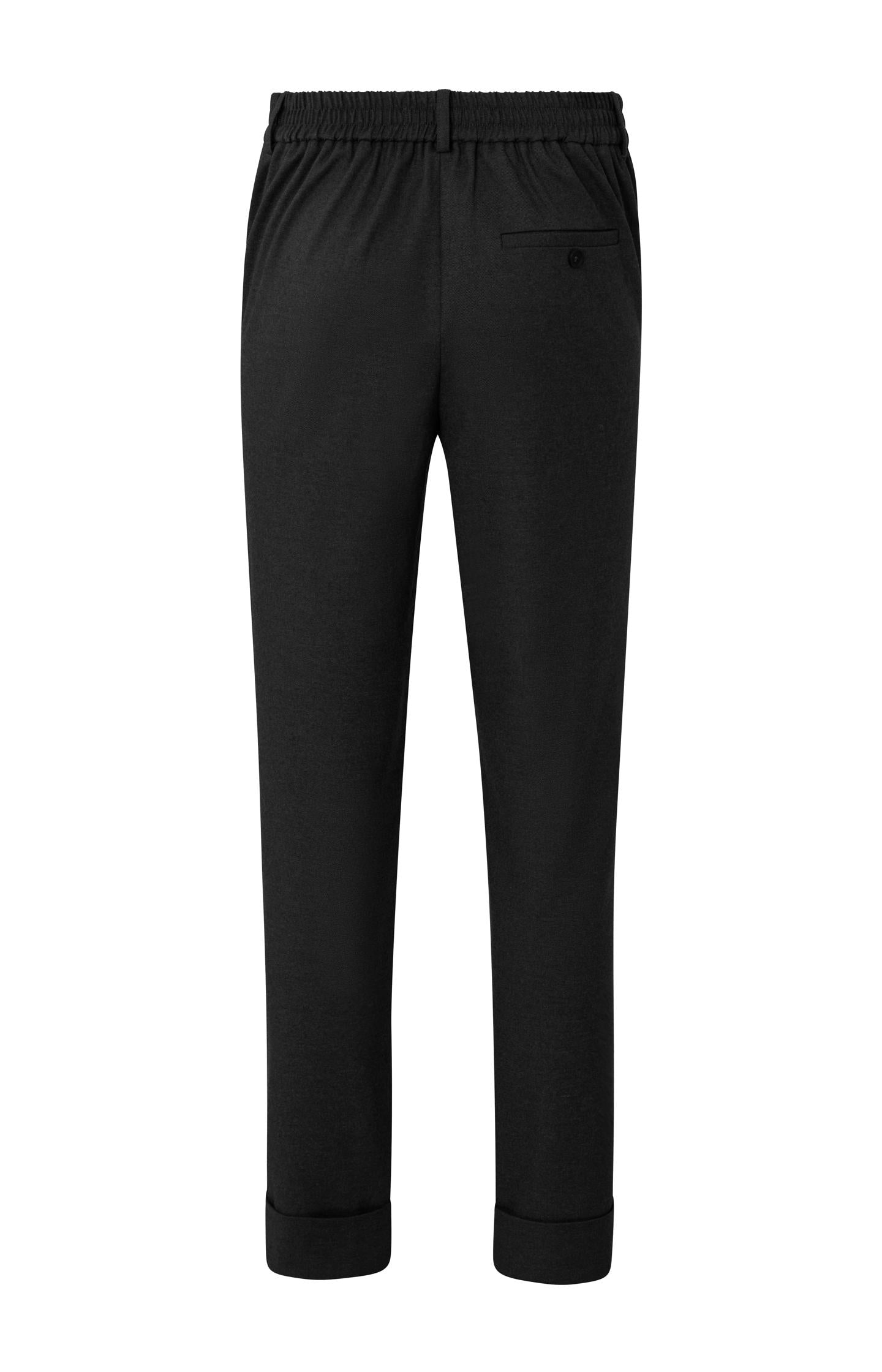 Soft pantalon with straight leg, pockets and zip fly