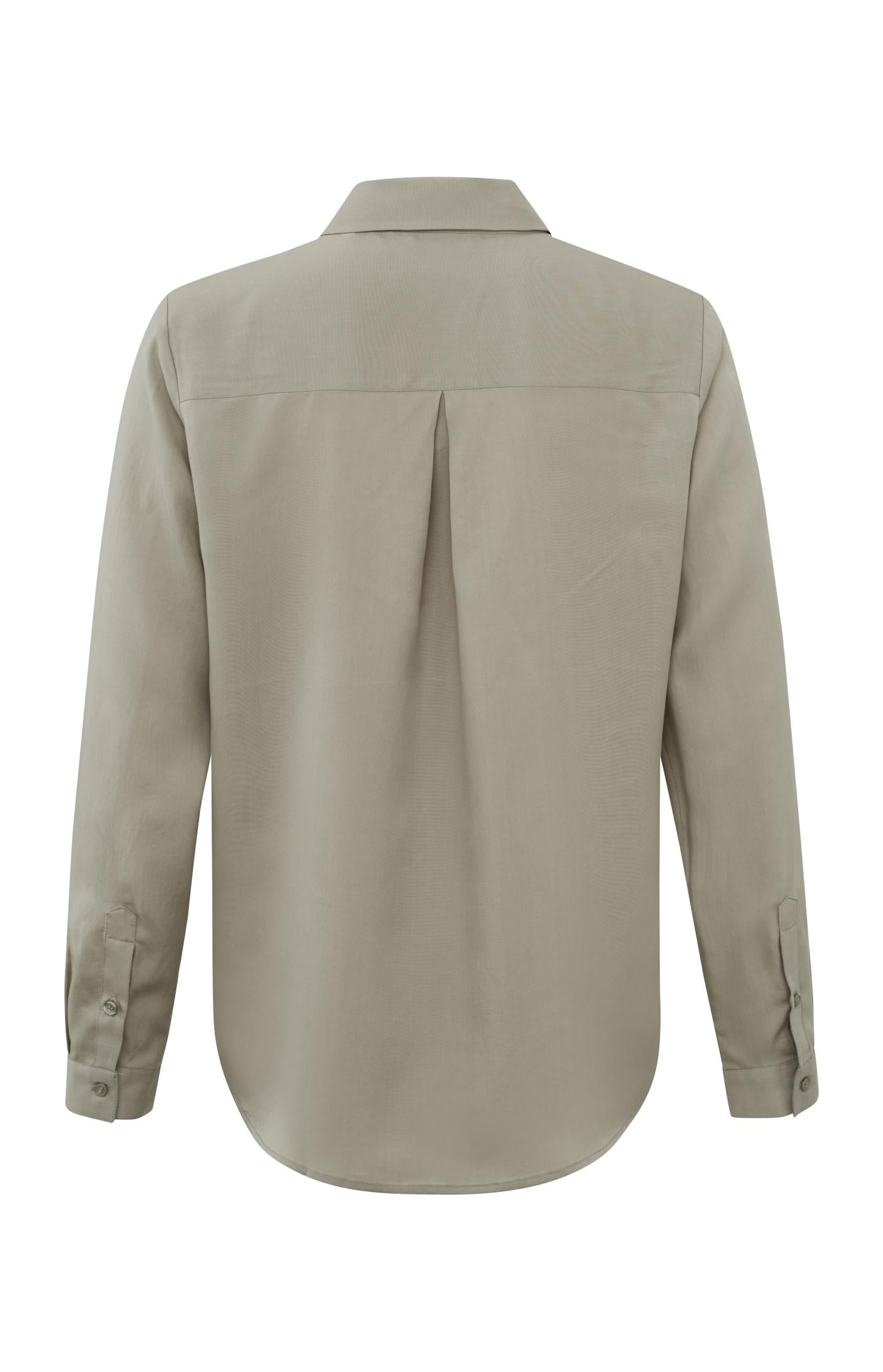 Soft poplin blouse with long sleeves, collar and buttons