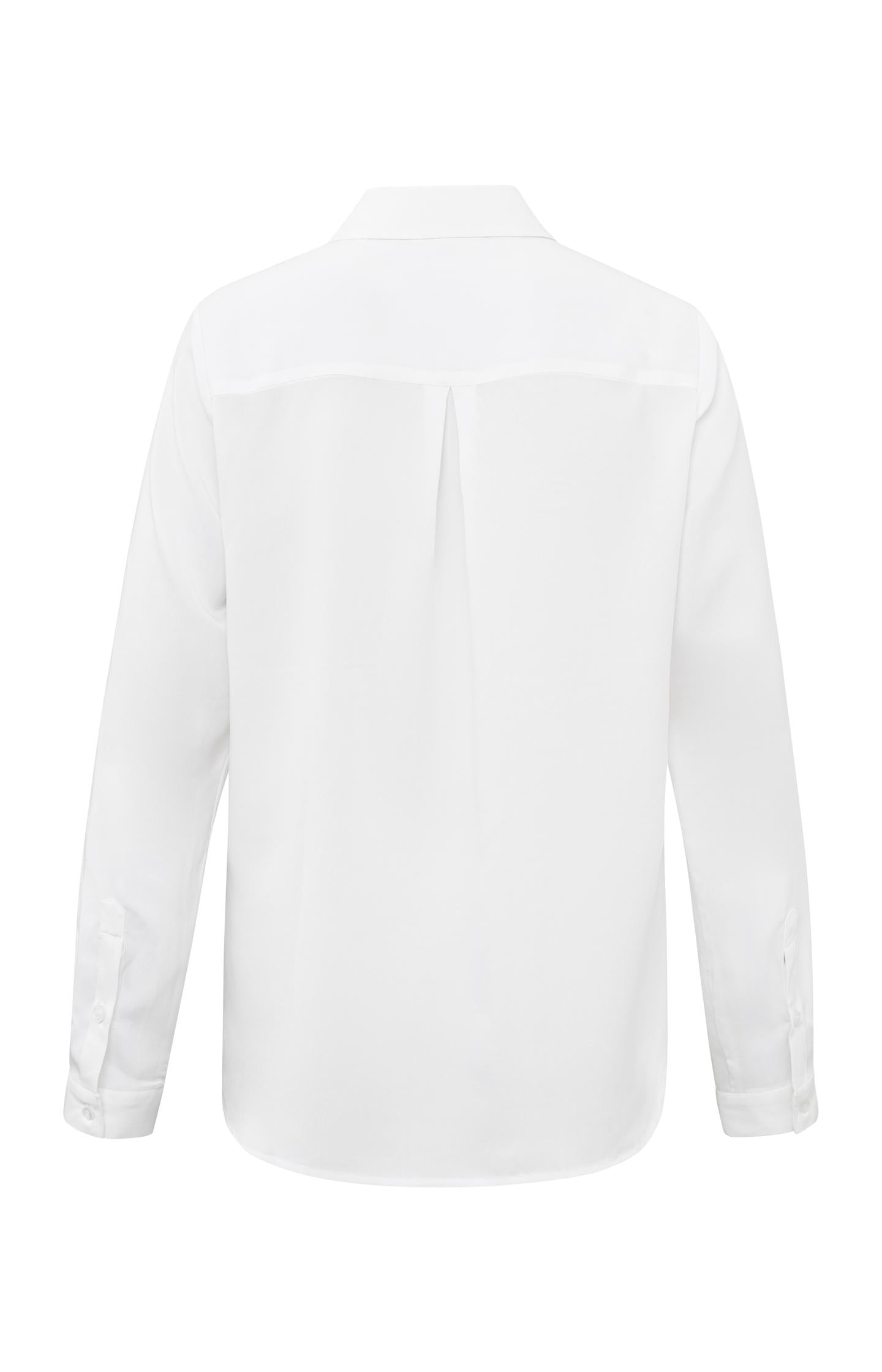 Soft poplin blouse with long sleeves, collar and buttons