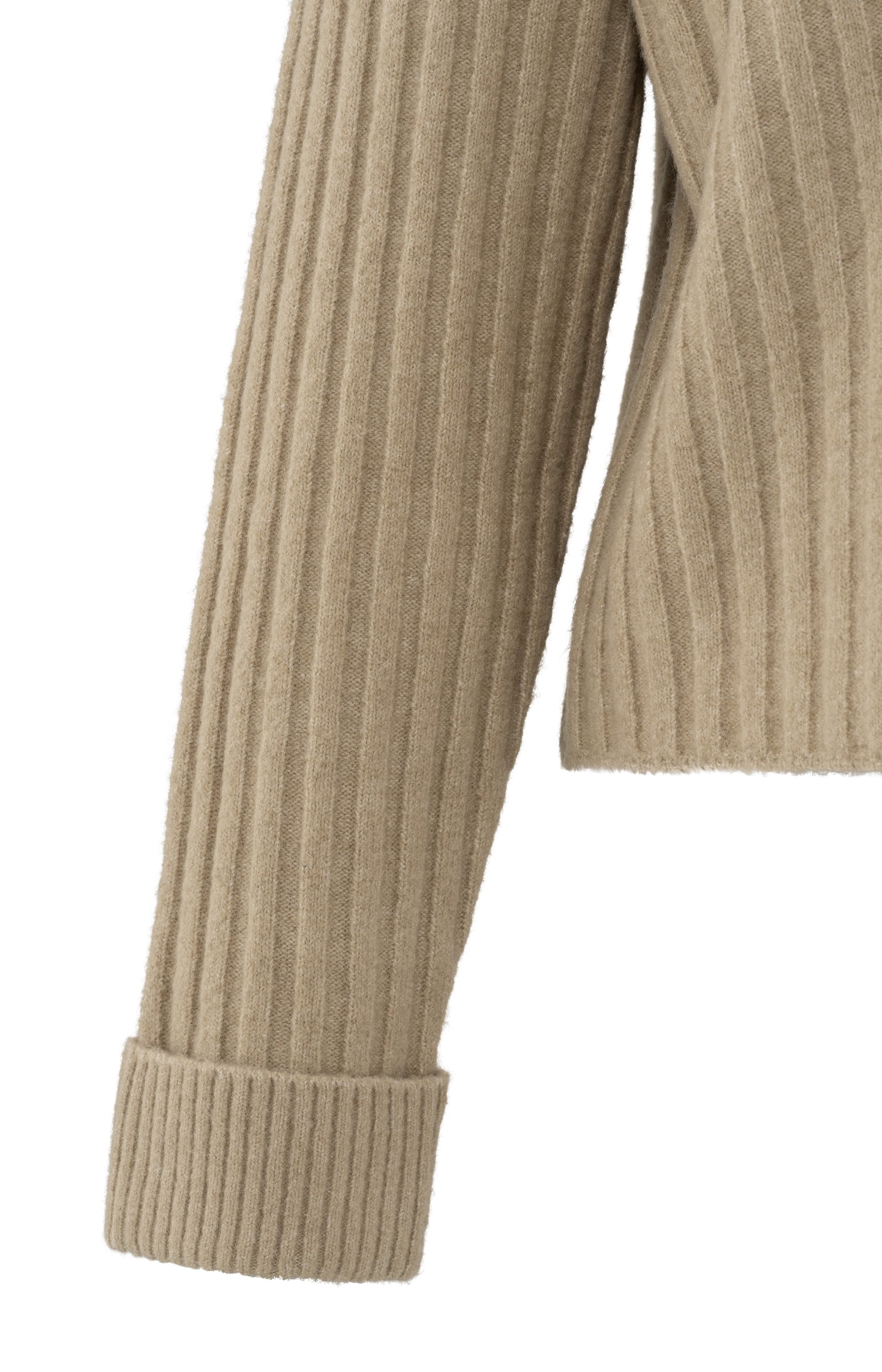 Soft ribbed sweater with V-neck and long sleeves