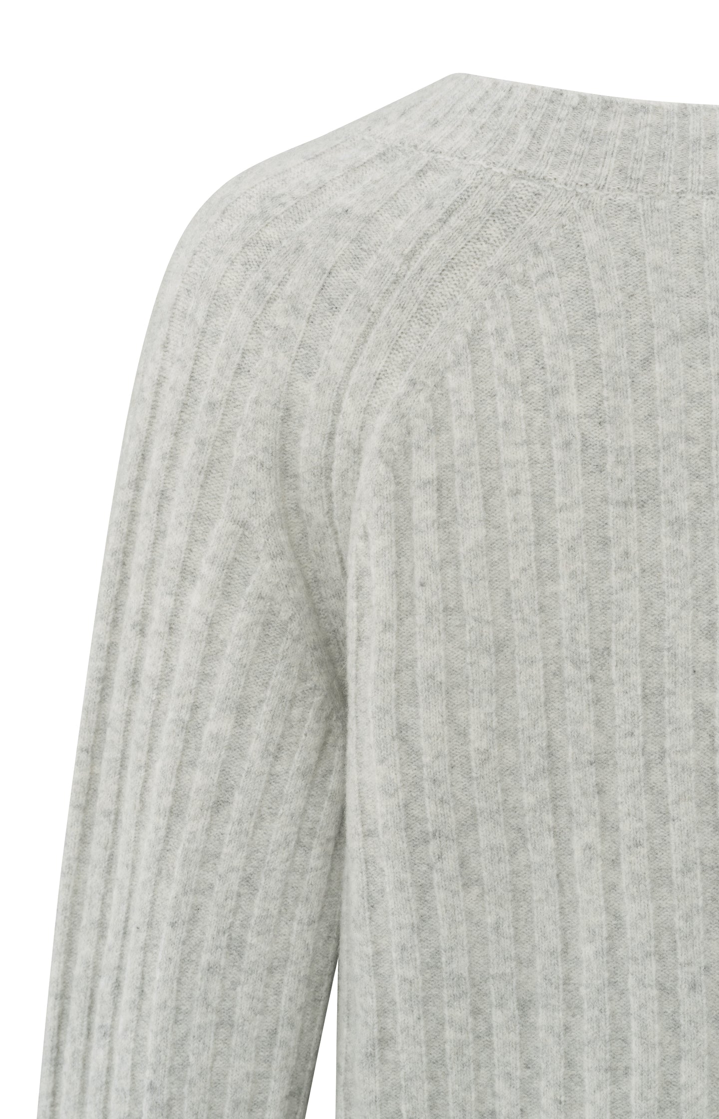 Soft ribbed sweater with V-neck and long sleeves