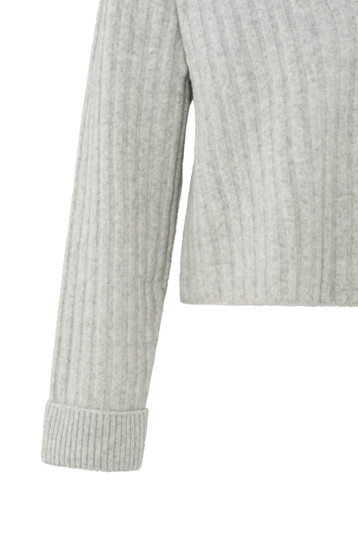 Soft ribbed sweater with V-neck and long sleeves