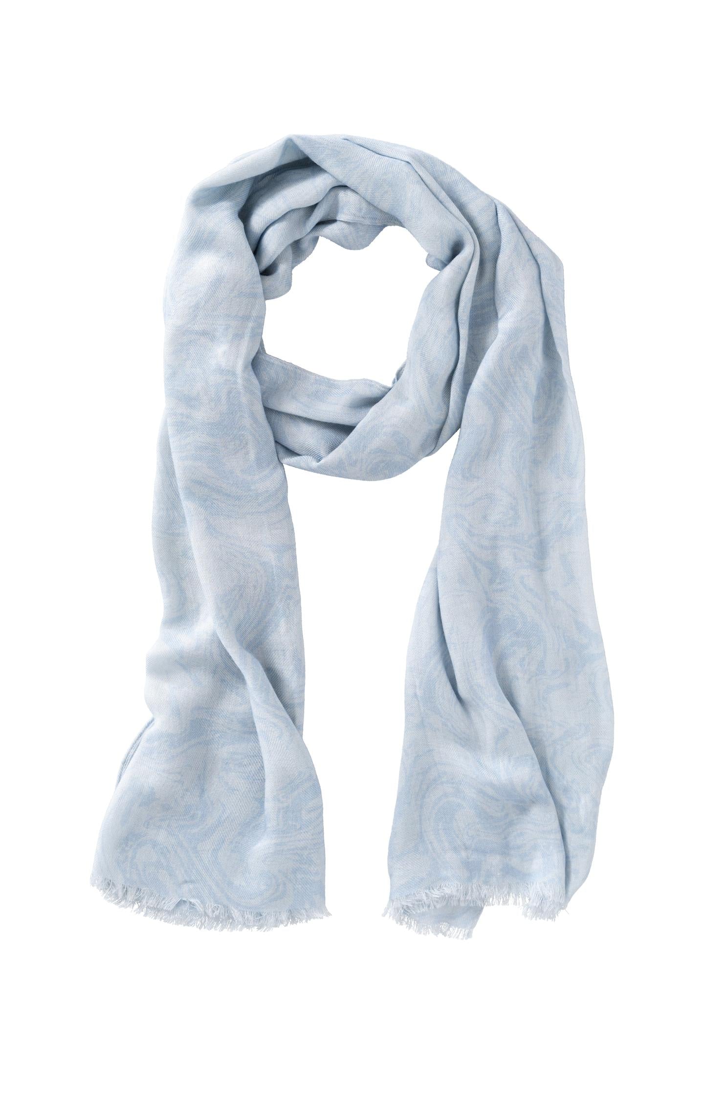 Soft scarf with marble print and frayed edges - Type: product