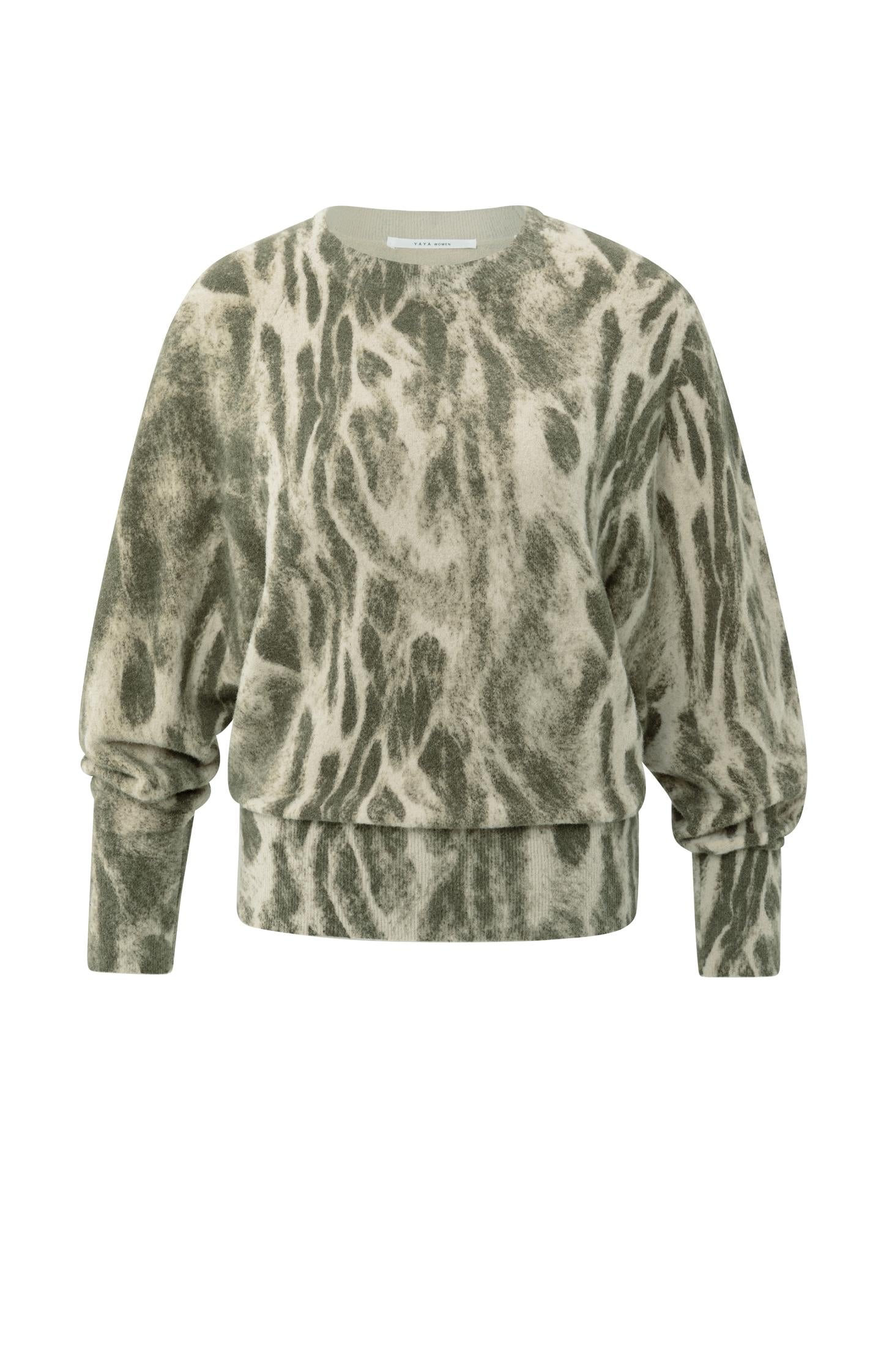 Soft sweater with abstract all-over print - Type: product