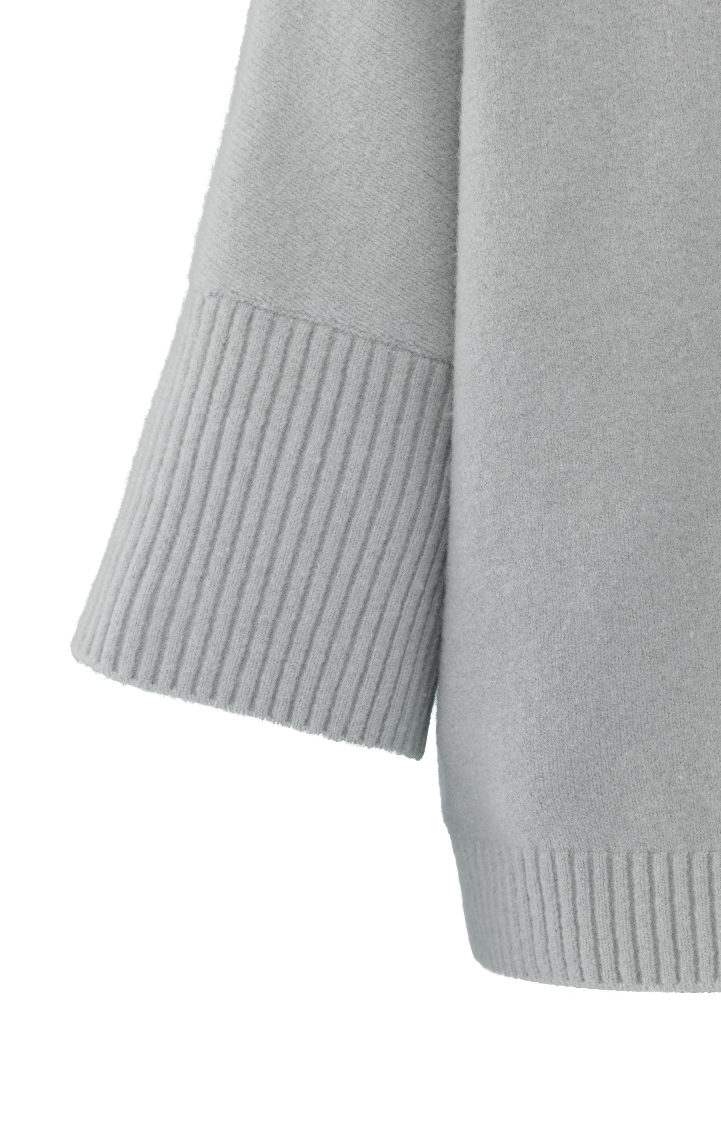 Soft sweater with high neck and three-quarter sleeves