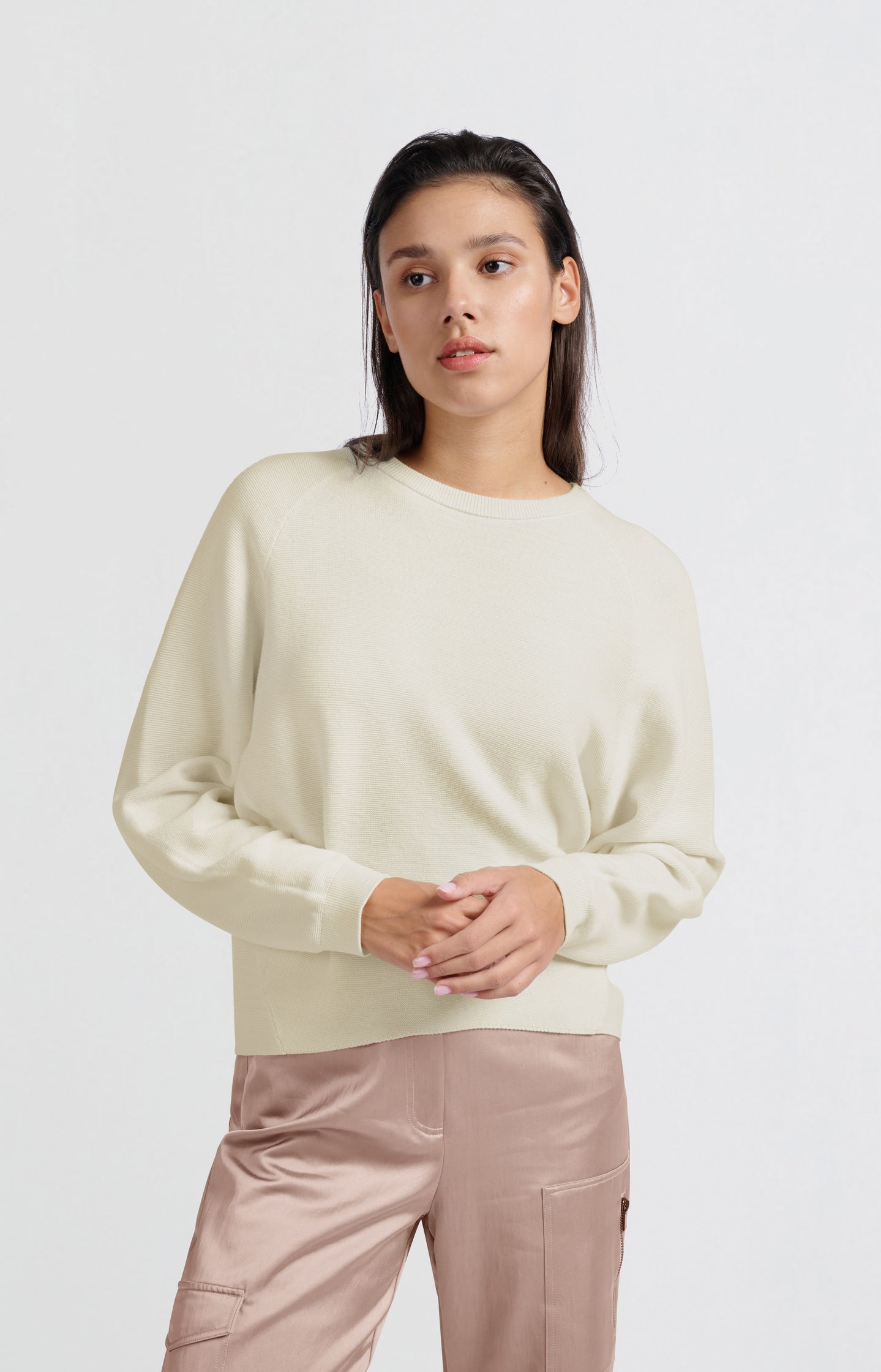 Soft sweater with seam details