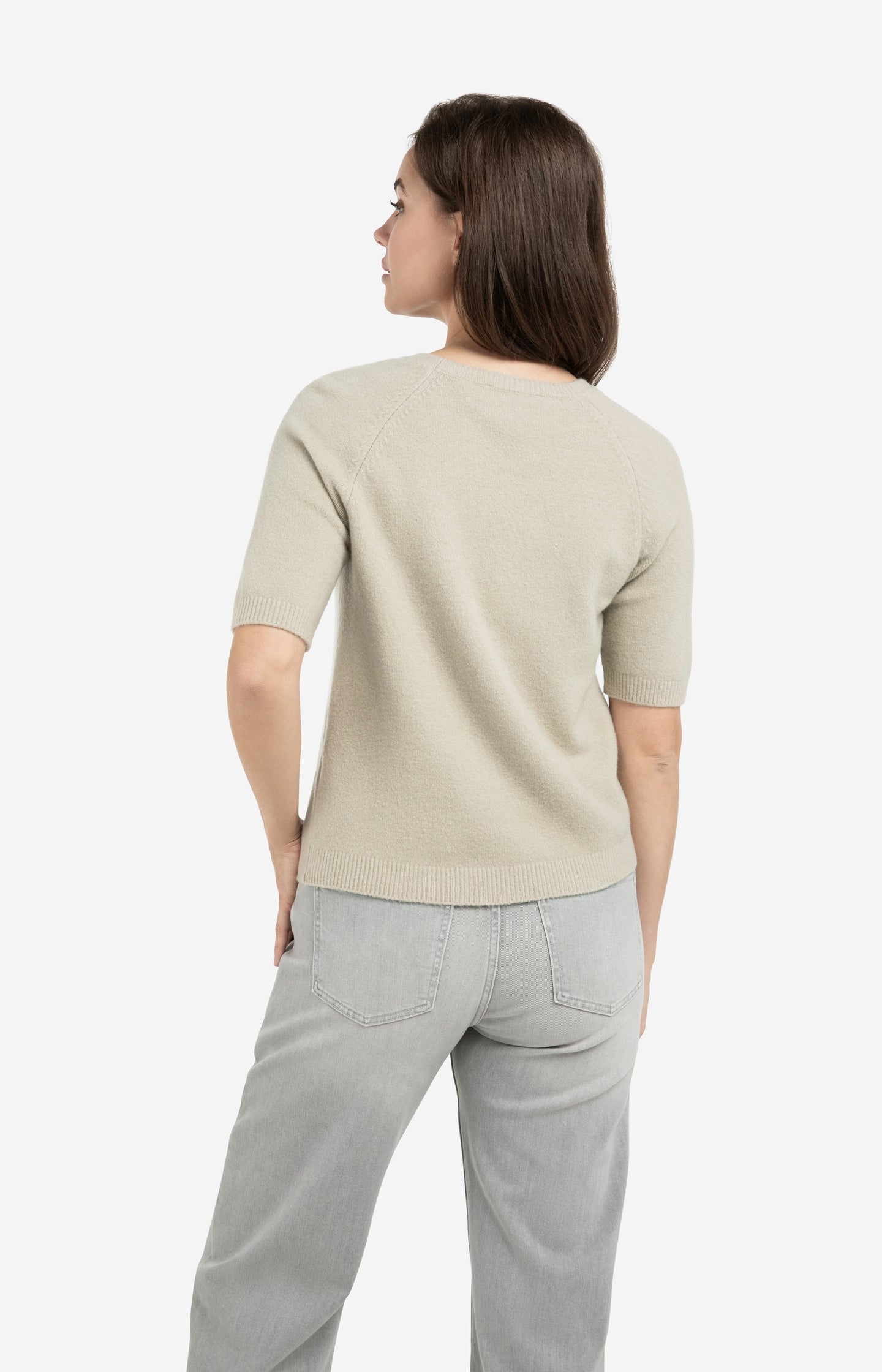 Runcati Gebreide damestrui met korte mouwen, casual, ronde hals, pofmouwen, elegant, effen kleur, Wit, S Runcati Gebreide damestrui met korte mouwen, casual, ronde hals, pofmouwen, elegant, effen kleur, Wit, S