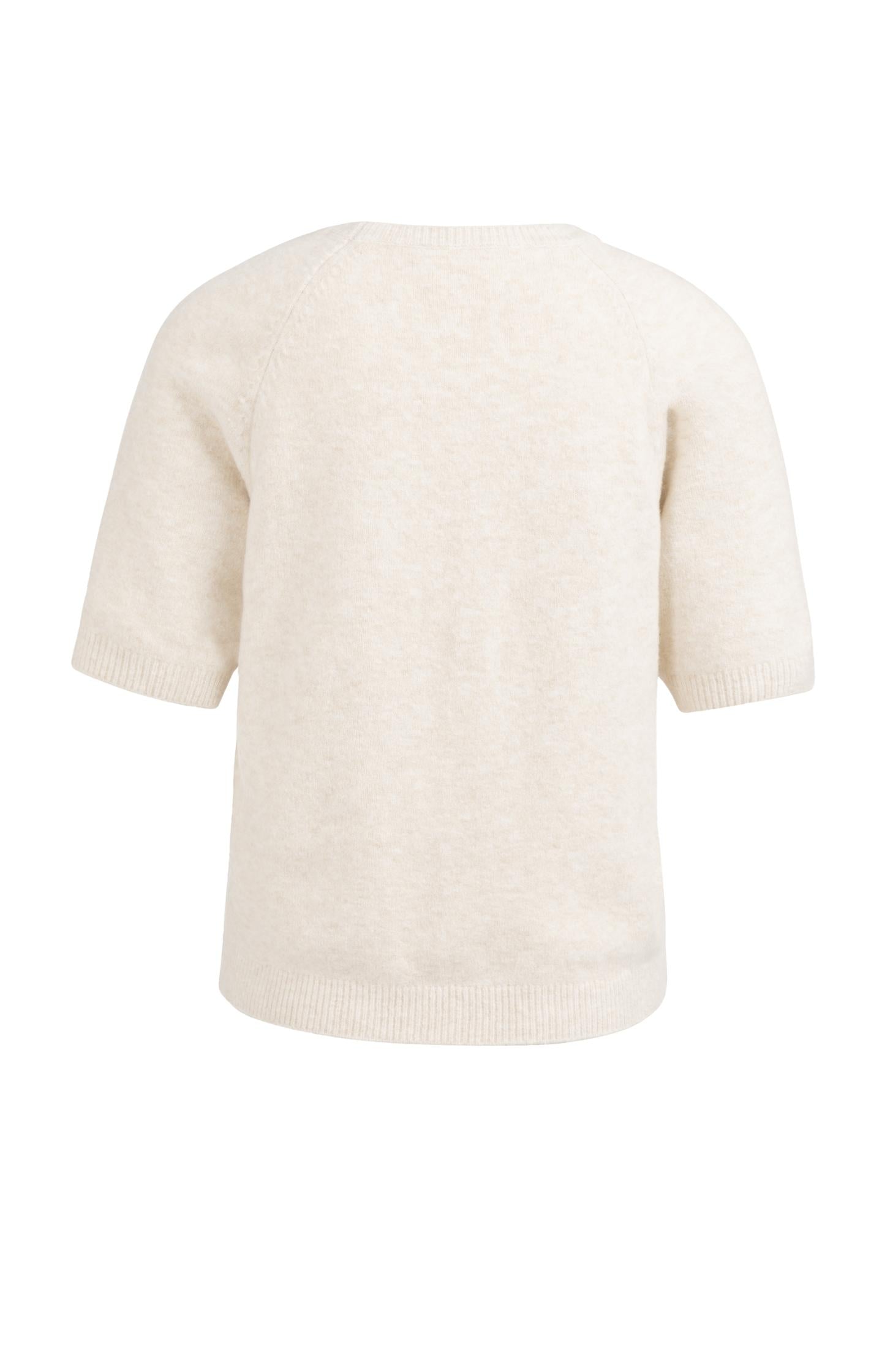 Soft sweater with short sleeves and round neckline