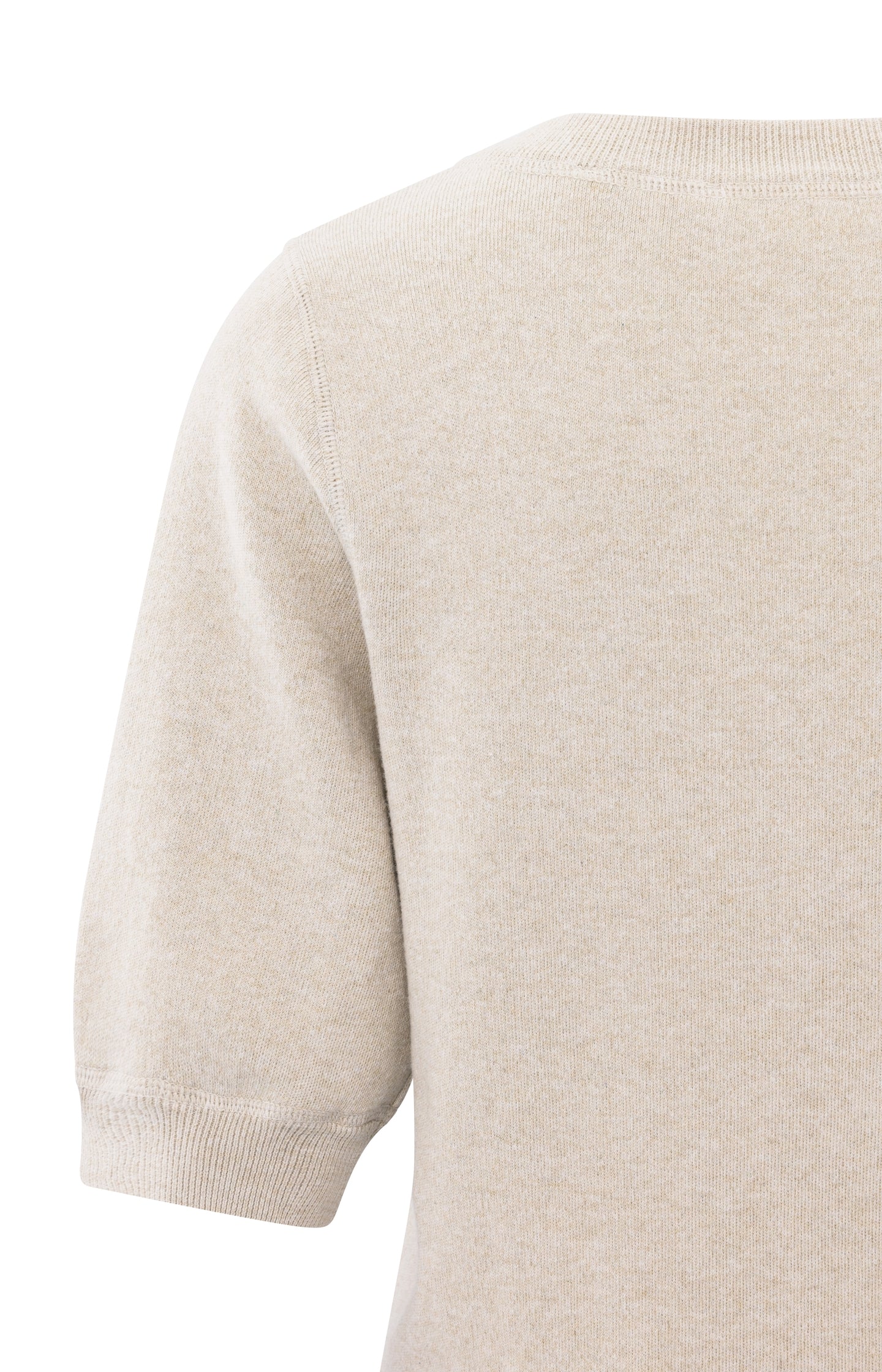 Soft sweater with V-neck and half long sleeves