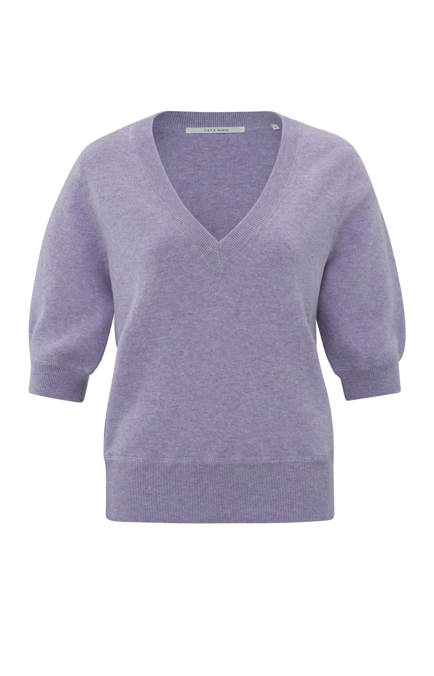 Soft sweater with V-neck and half long sleeves - Type: product