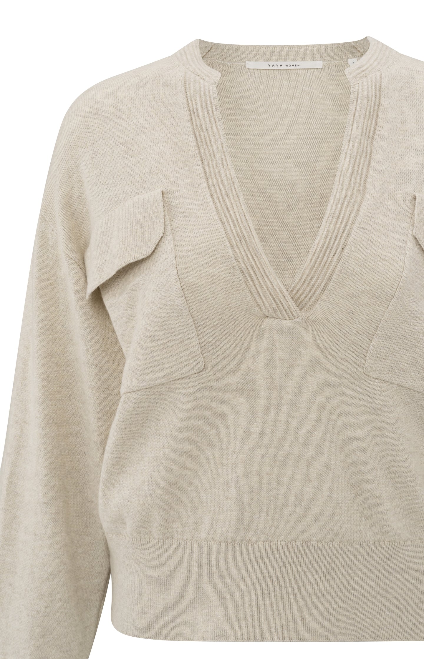 Soft sweater with V-neckline and chest pockets