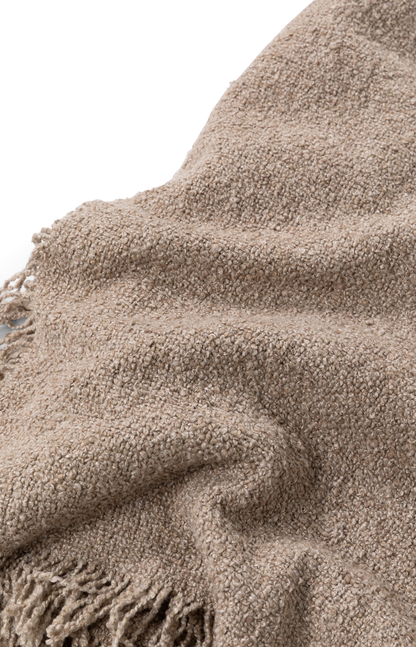 Soft throw with fringes