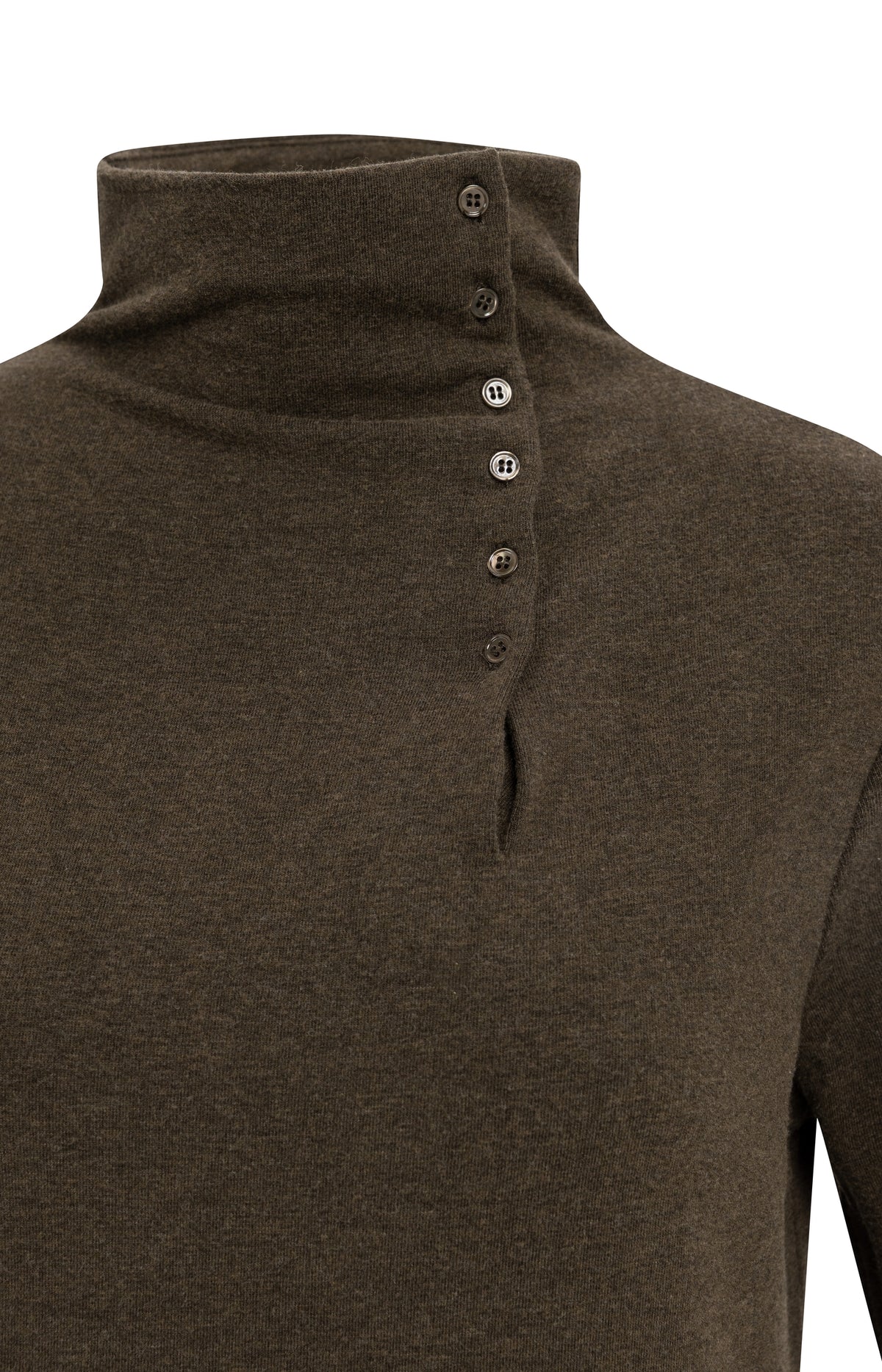 Soft top with high neck and button details