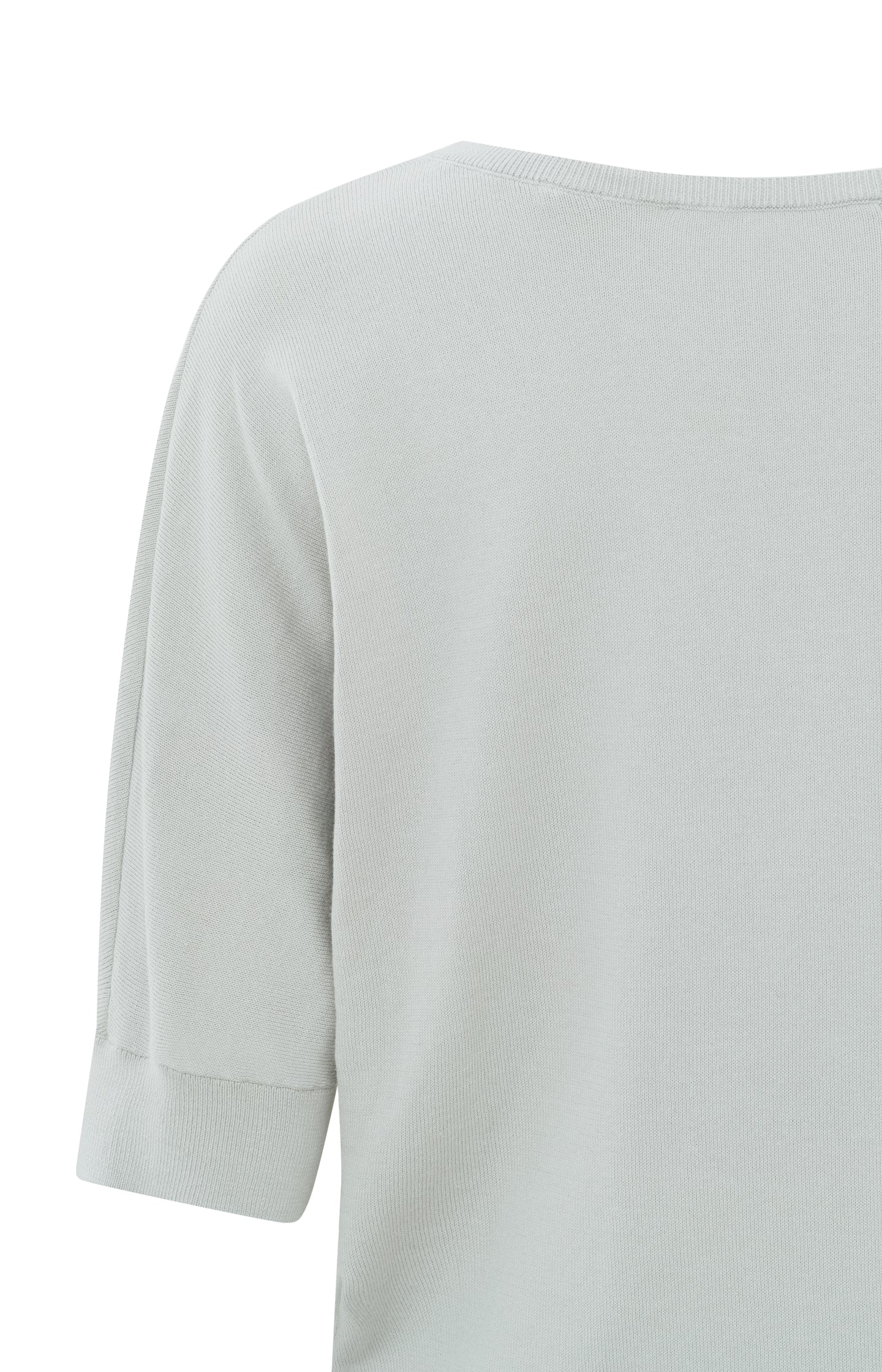 Soft V-neck sweater with half sleeves and stitched details