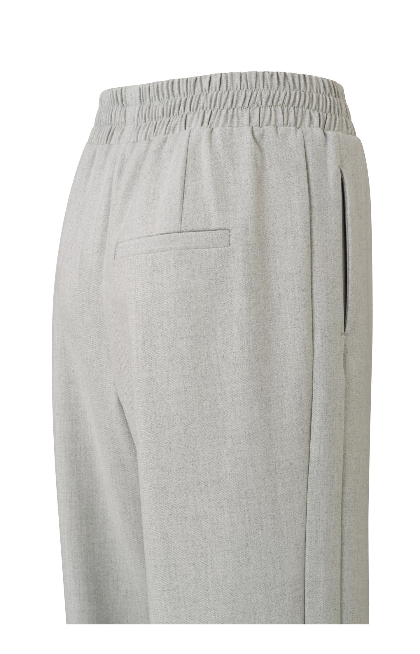 Soft wide leg trousers with elastic waist and a slit