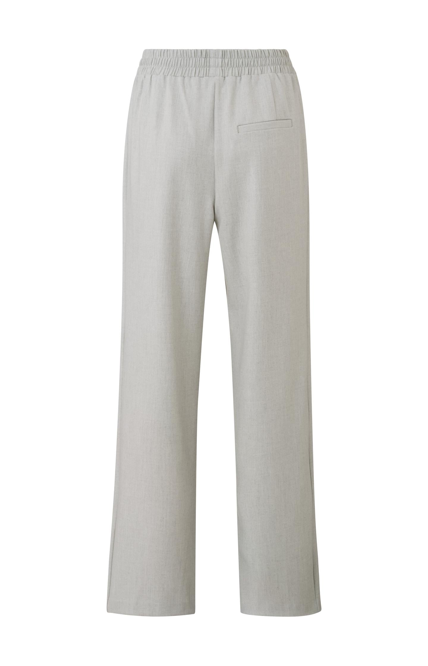 Soft wide leg trousers with elastic waist and a slit