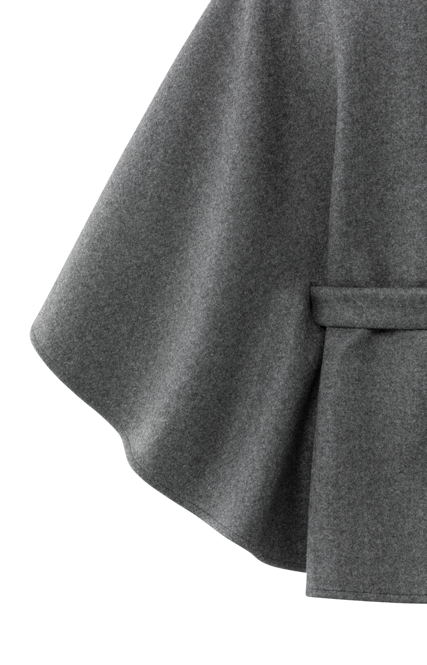 Soft woven poncho with collar and belt