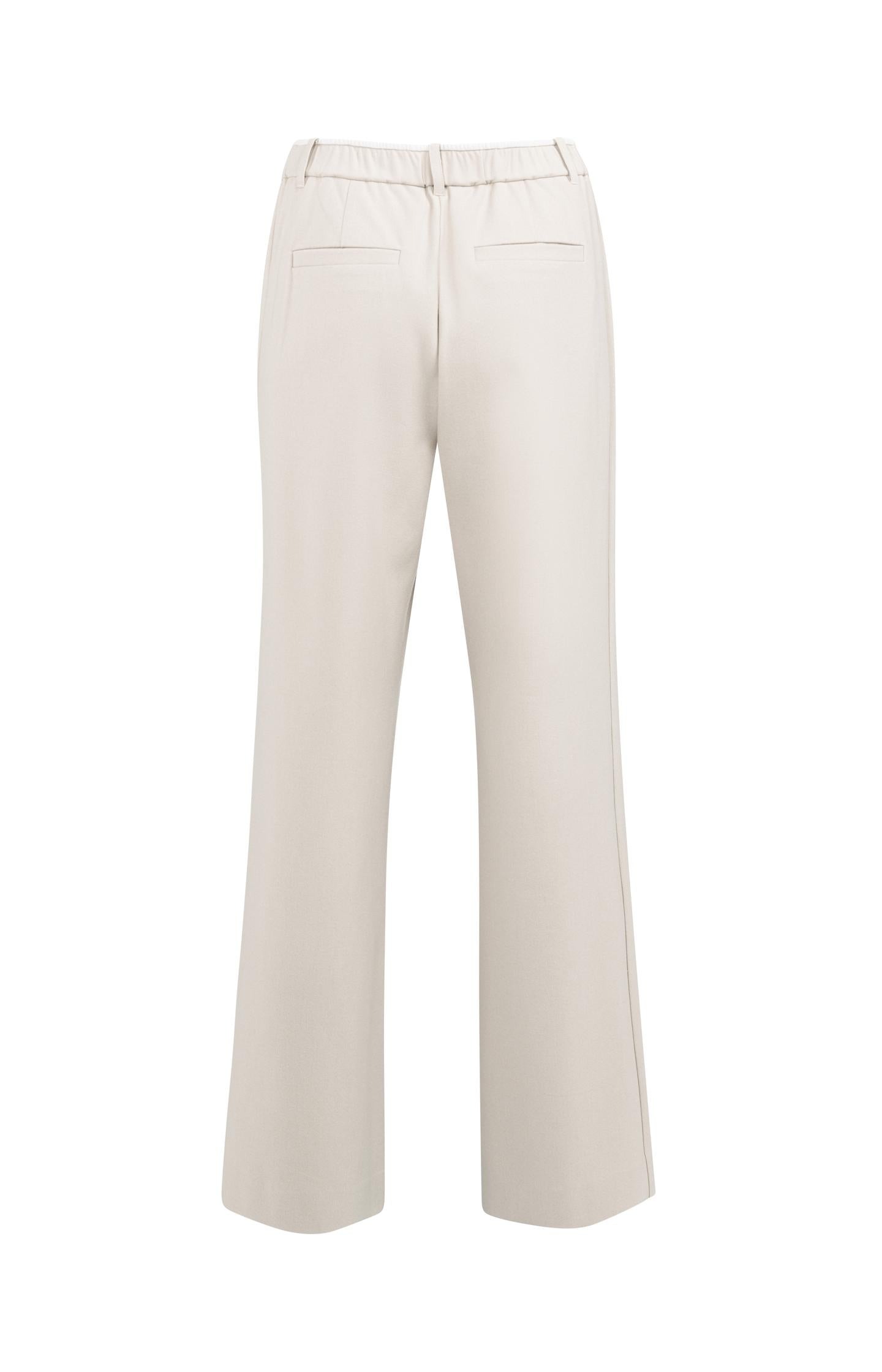 Soft woven trousers with wide legs and elastic hem