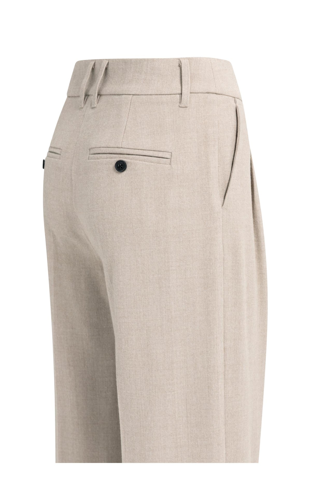 Soft woven trousers with wide legs - Beige Melange