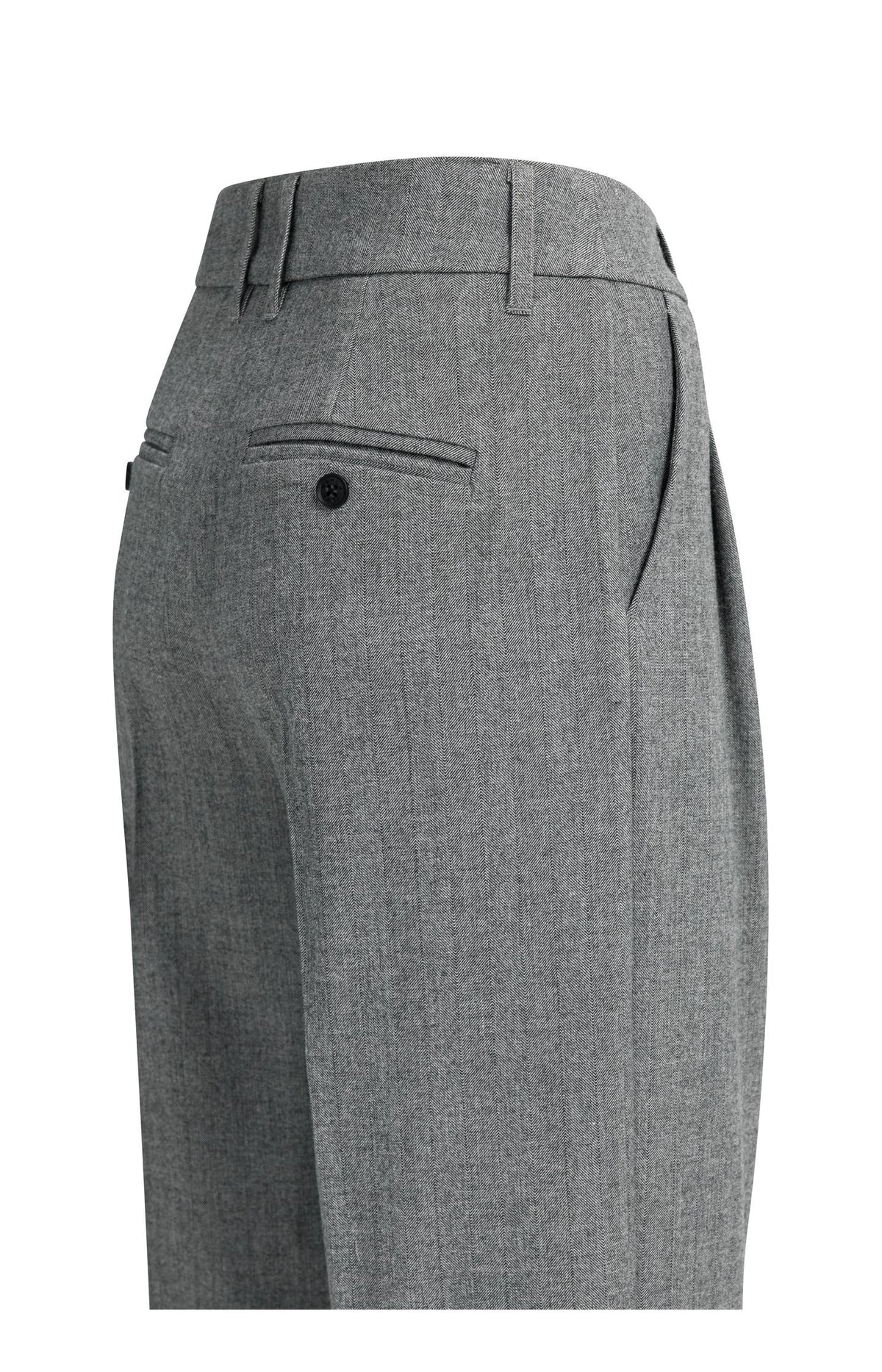 Soft woven trousers with wide legs - Medium Grey Melange
