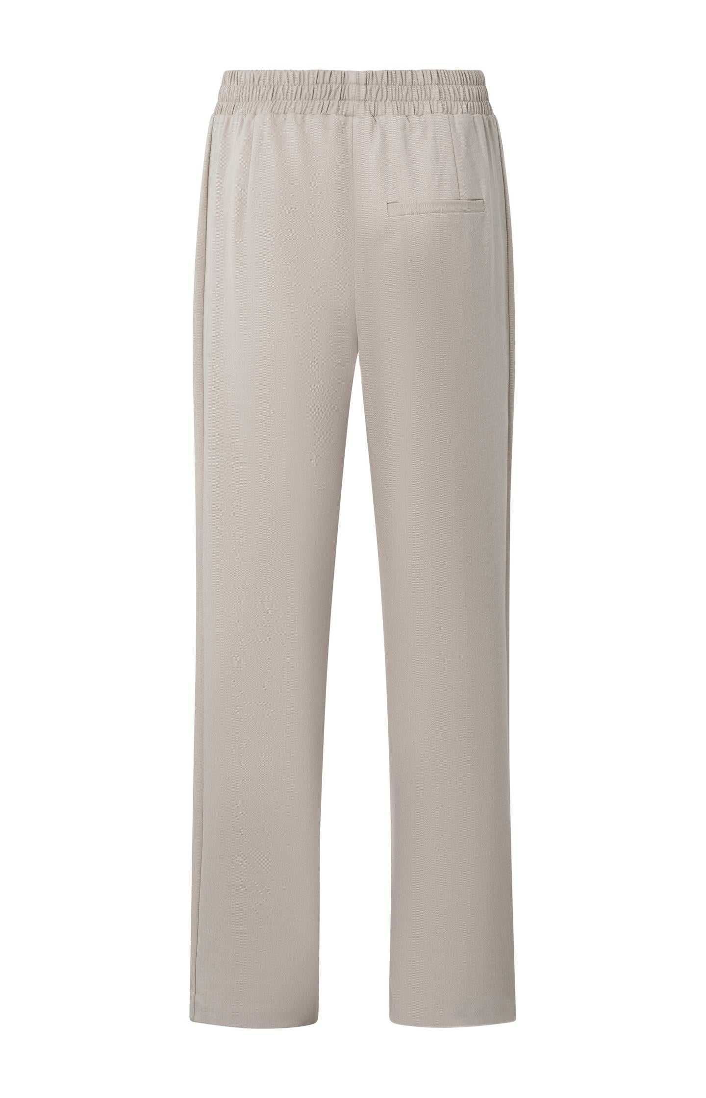 Soft woven wide leg trousers, with elastic waist and slits