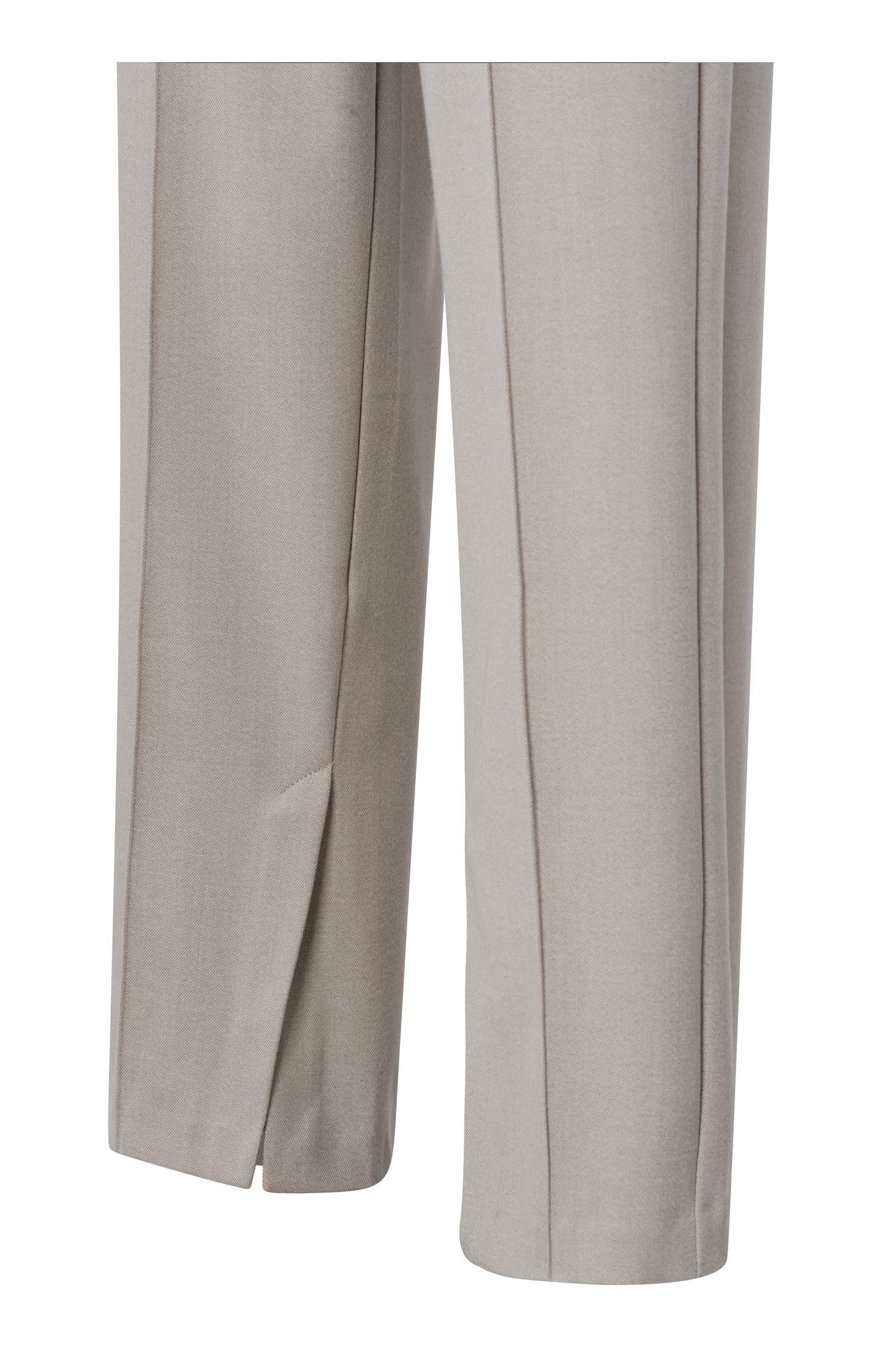 Soft woven wide leg trousers, with elastic waist and slits