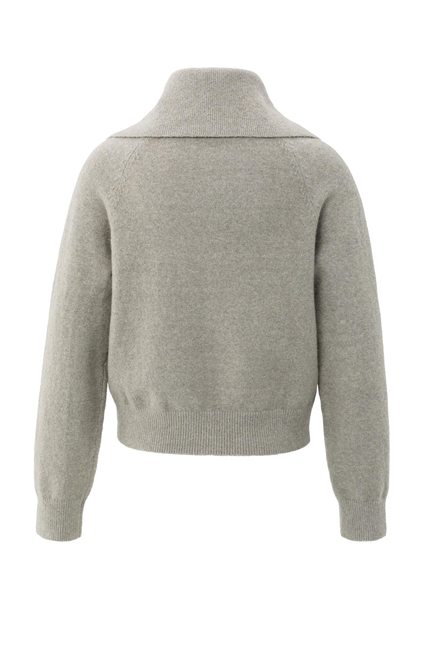 Soft zip-up cardigan with wide collar
