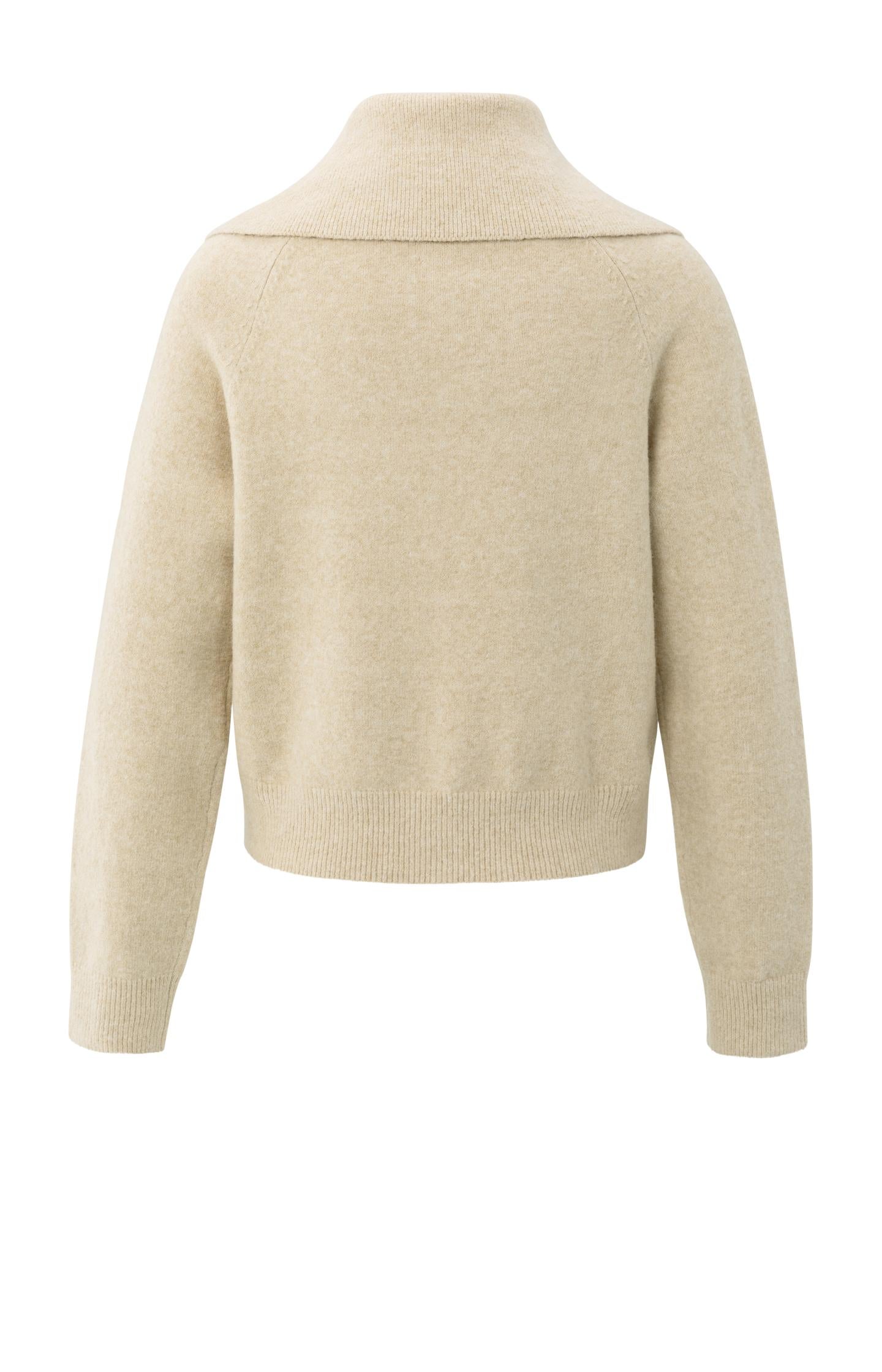Soft zip-up cardigan with wide collar